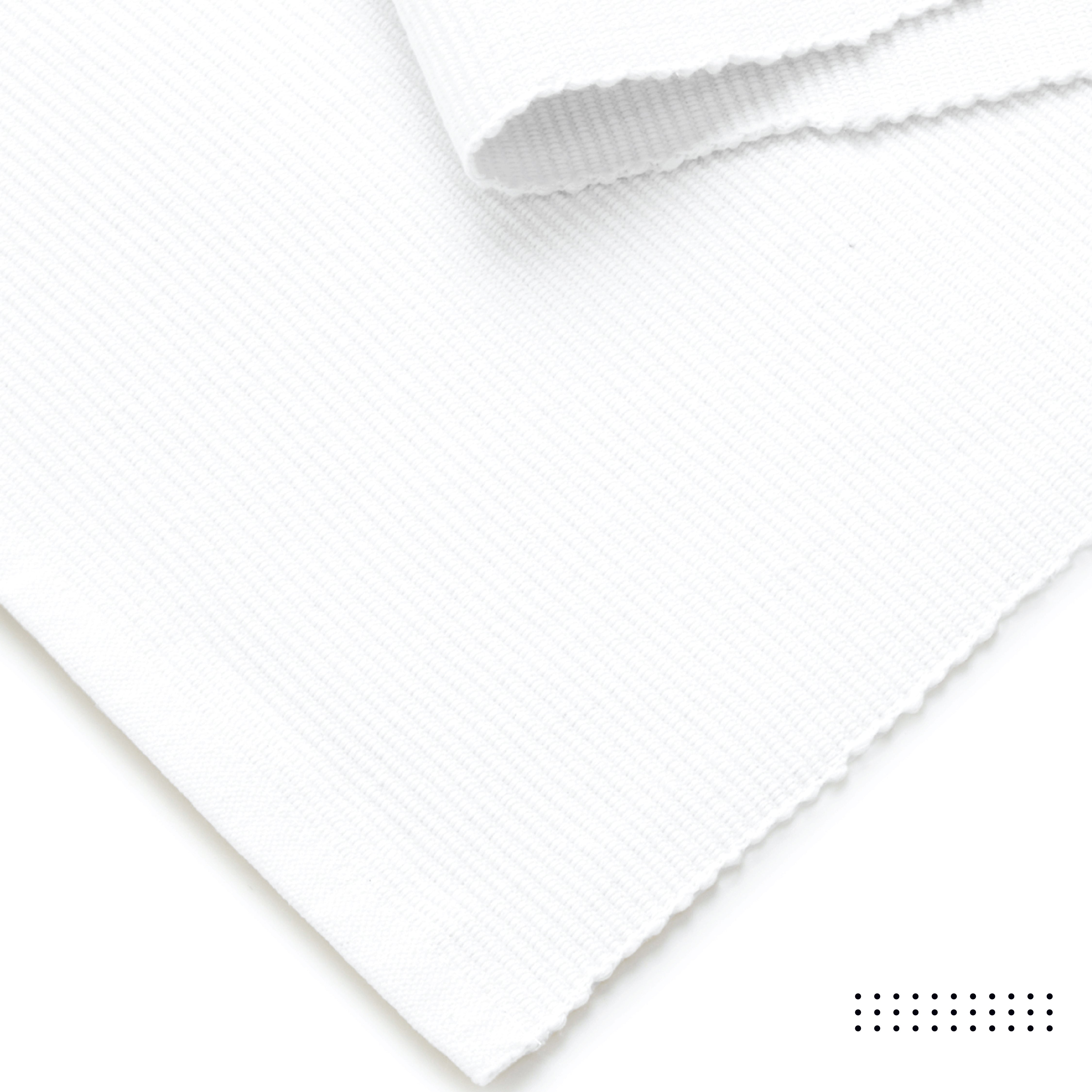 Ribbed Cotton White Table Runner (Pack of 1)