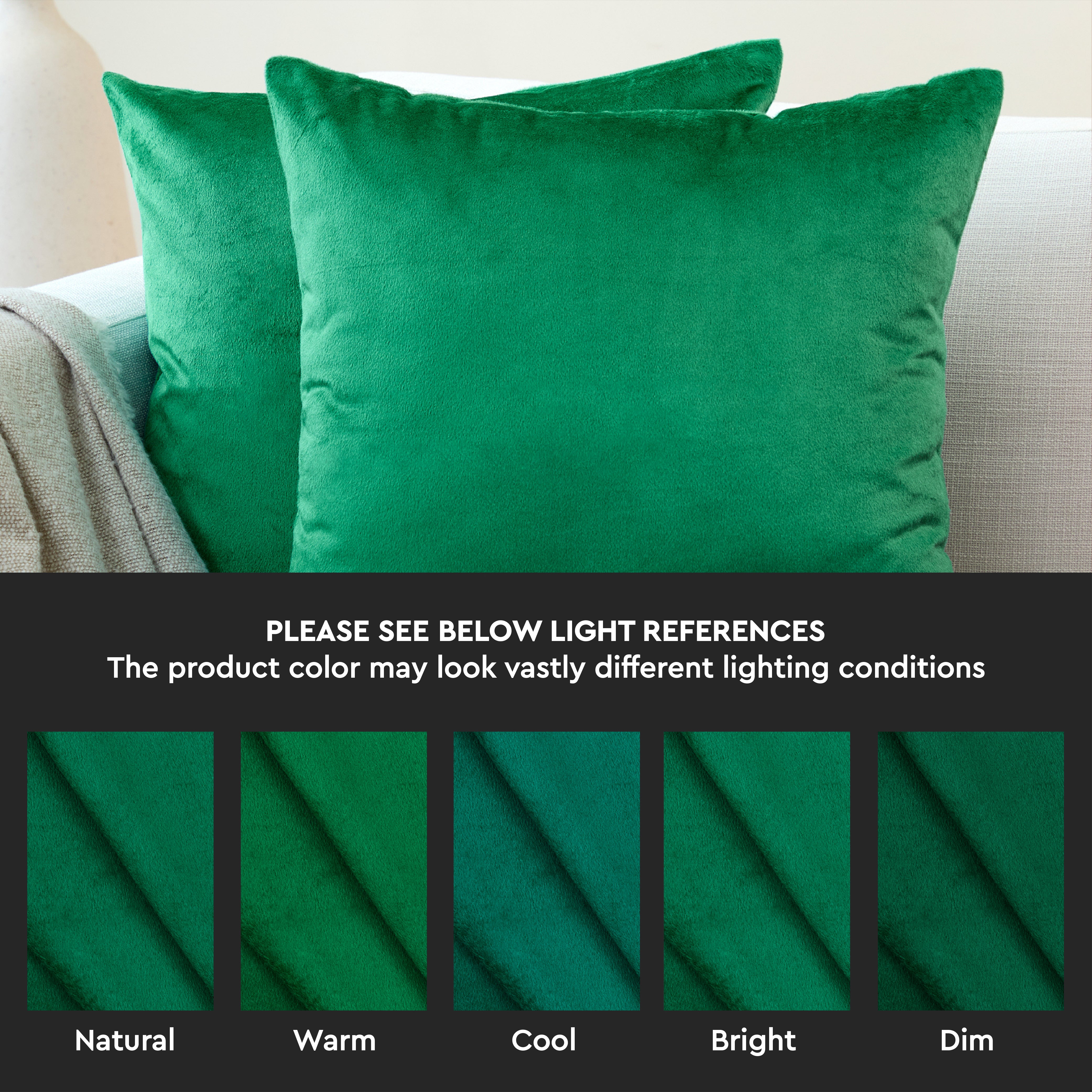 Velvet Green Cushion Cover (Pack of 2)