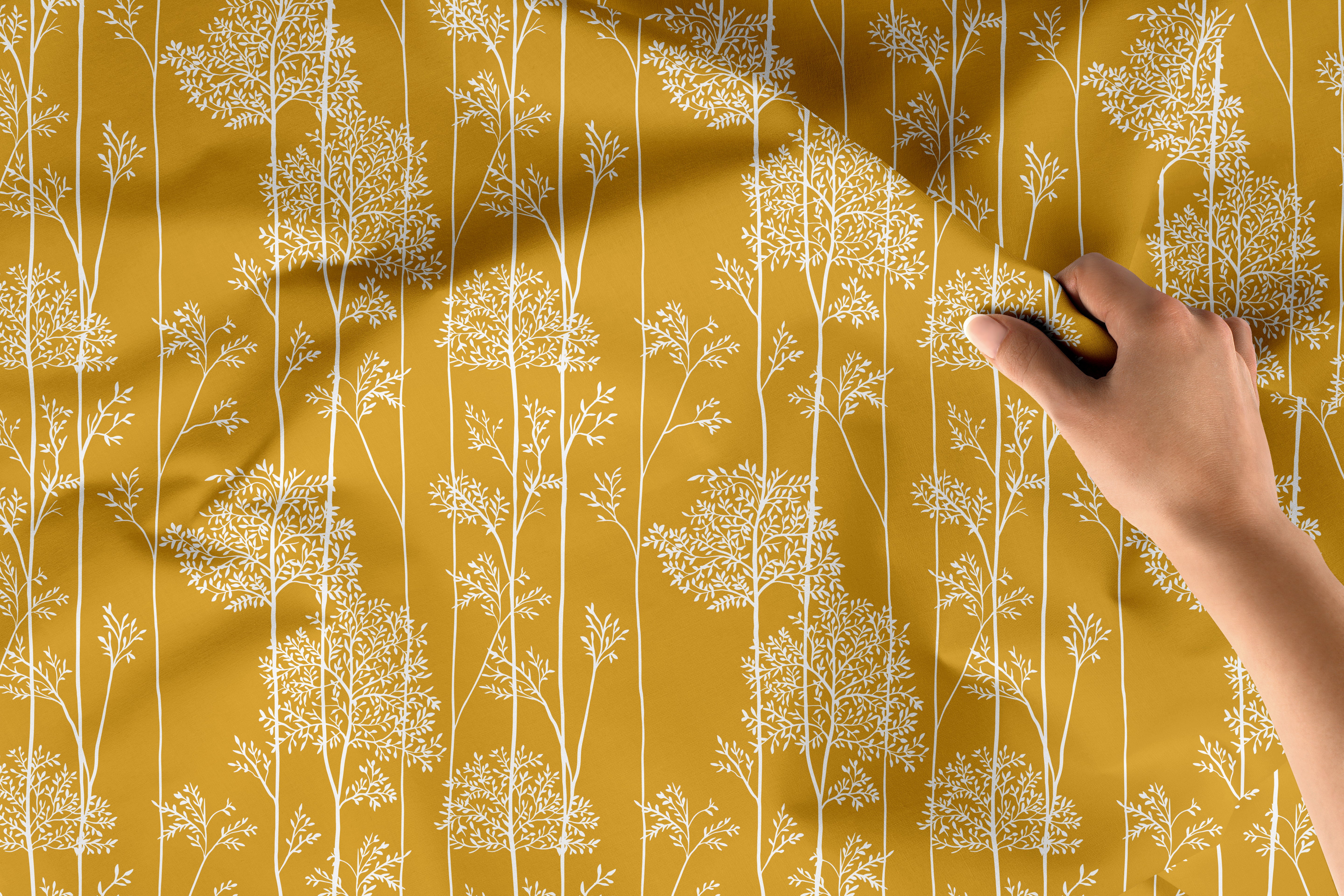 Polyester Printed Blotch Mango Fabric (Pack of 1)