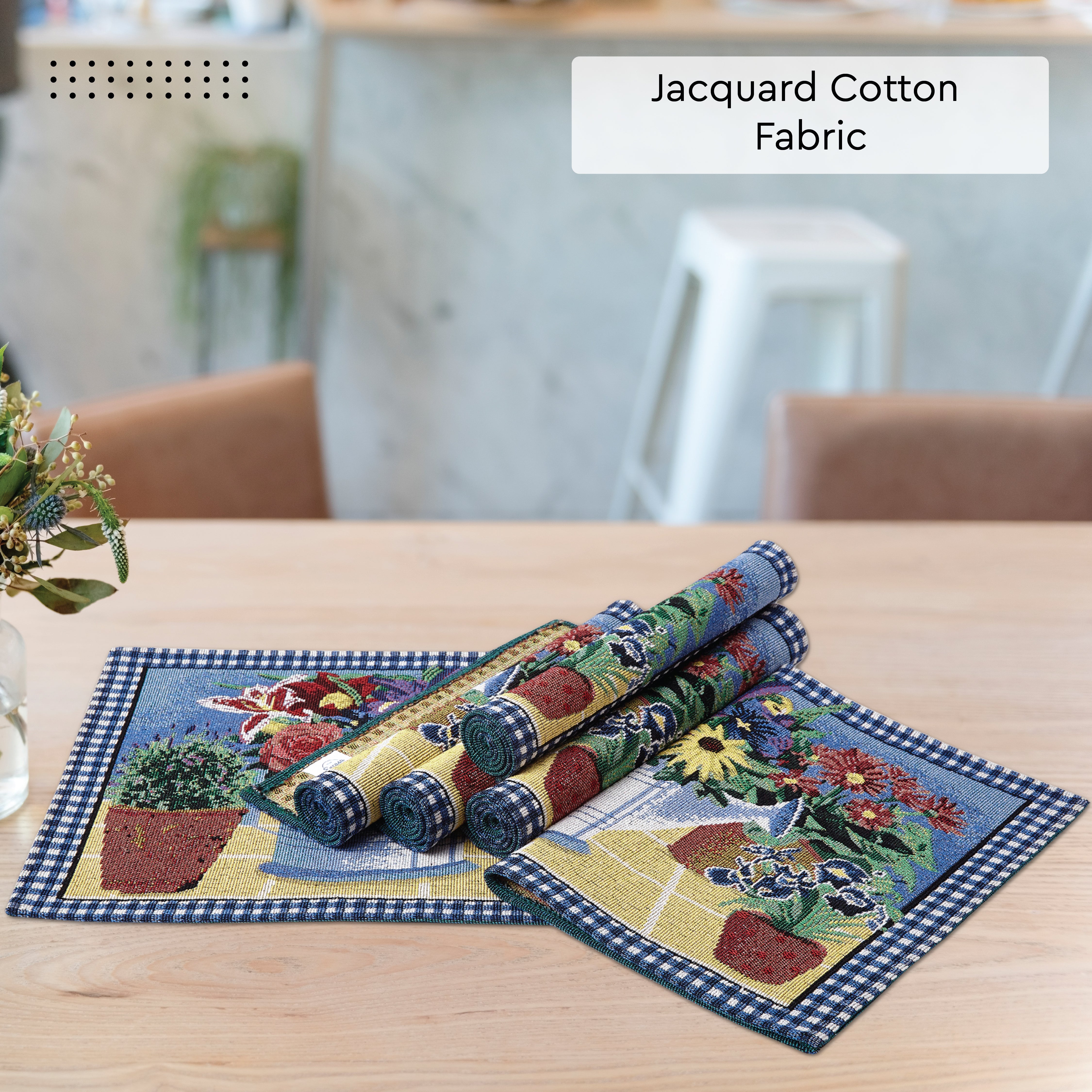 Cotton Flowerpot Placemat (Pack of 6)