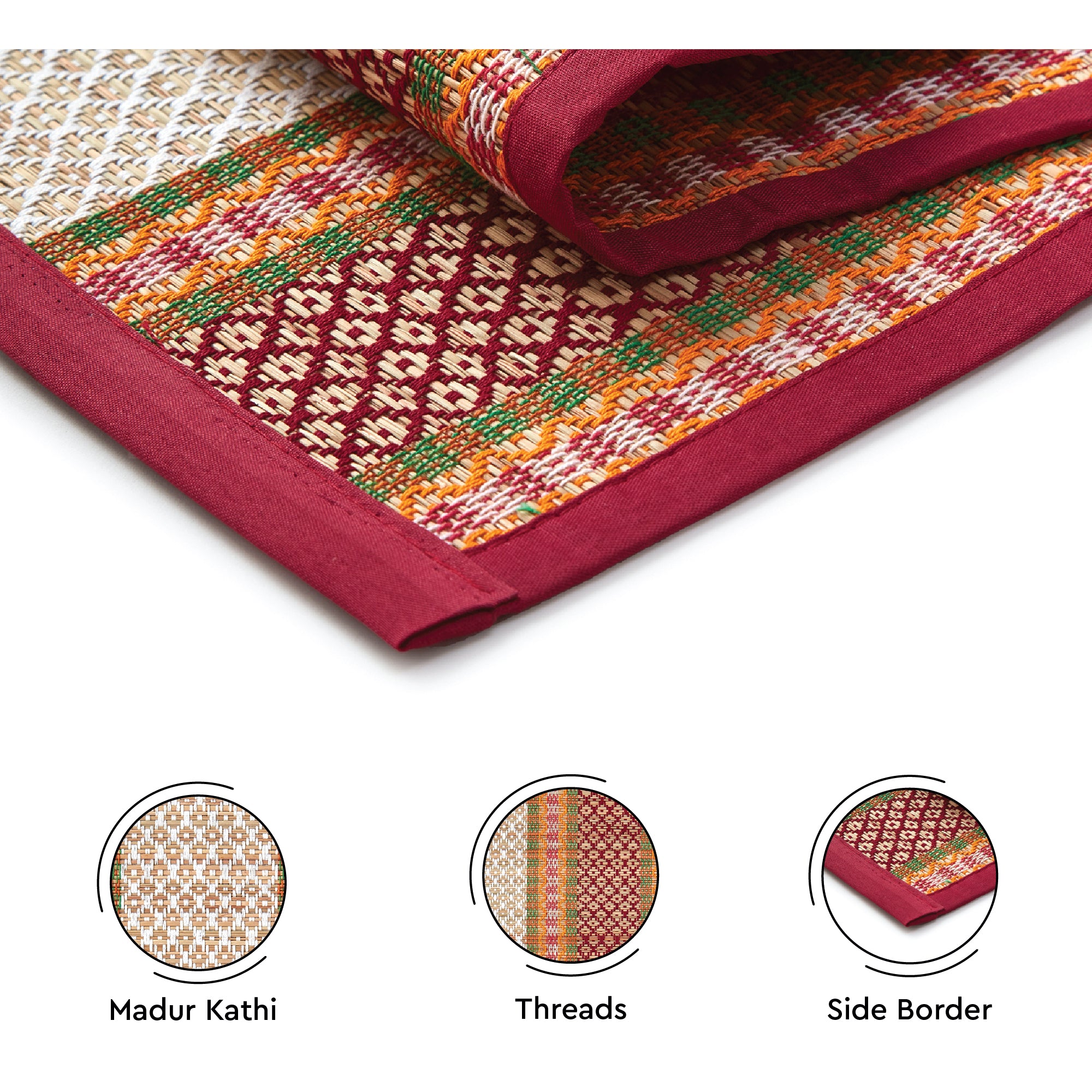 Madur Kathi Red Table Runner (Pack of 1)
