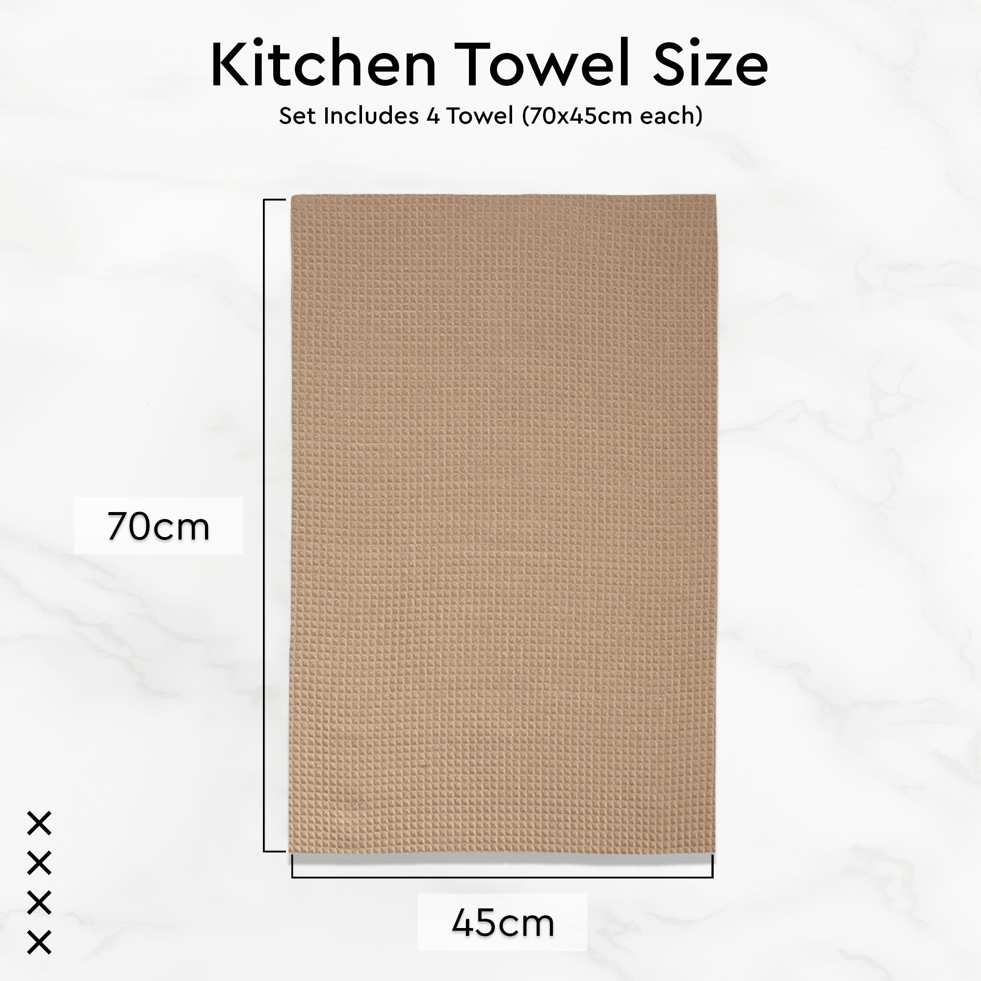 Cotton Beige Kitchen Towel (Pack of 4)