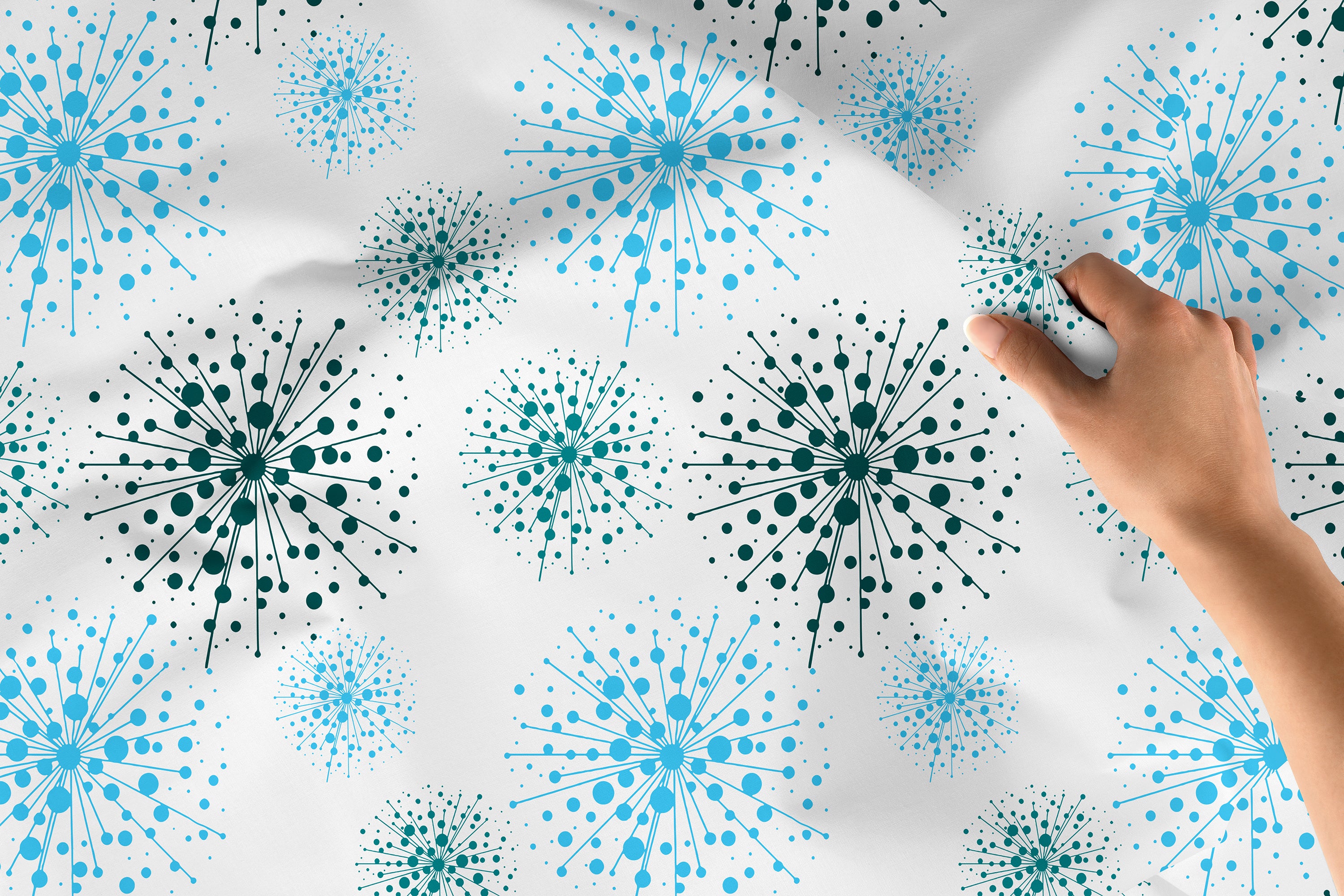 Polyester Printed Blowball Fabric (Pack of 1)