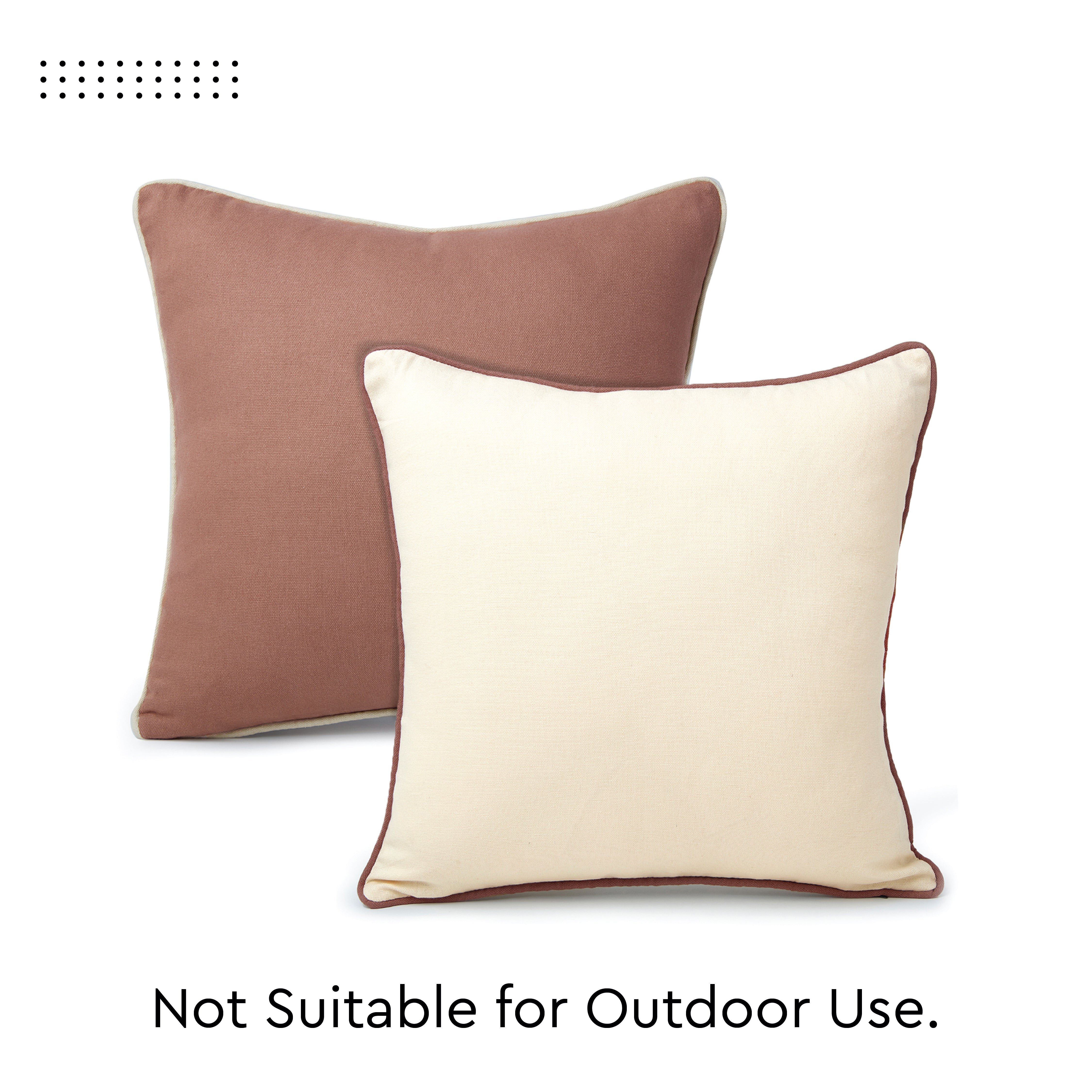 Cotton Tan with Natural Cushion Cover (Pack of 2)