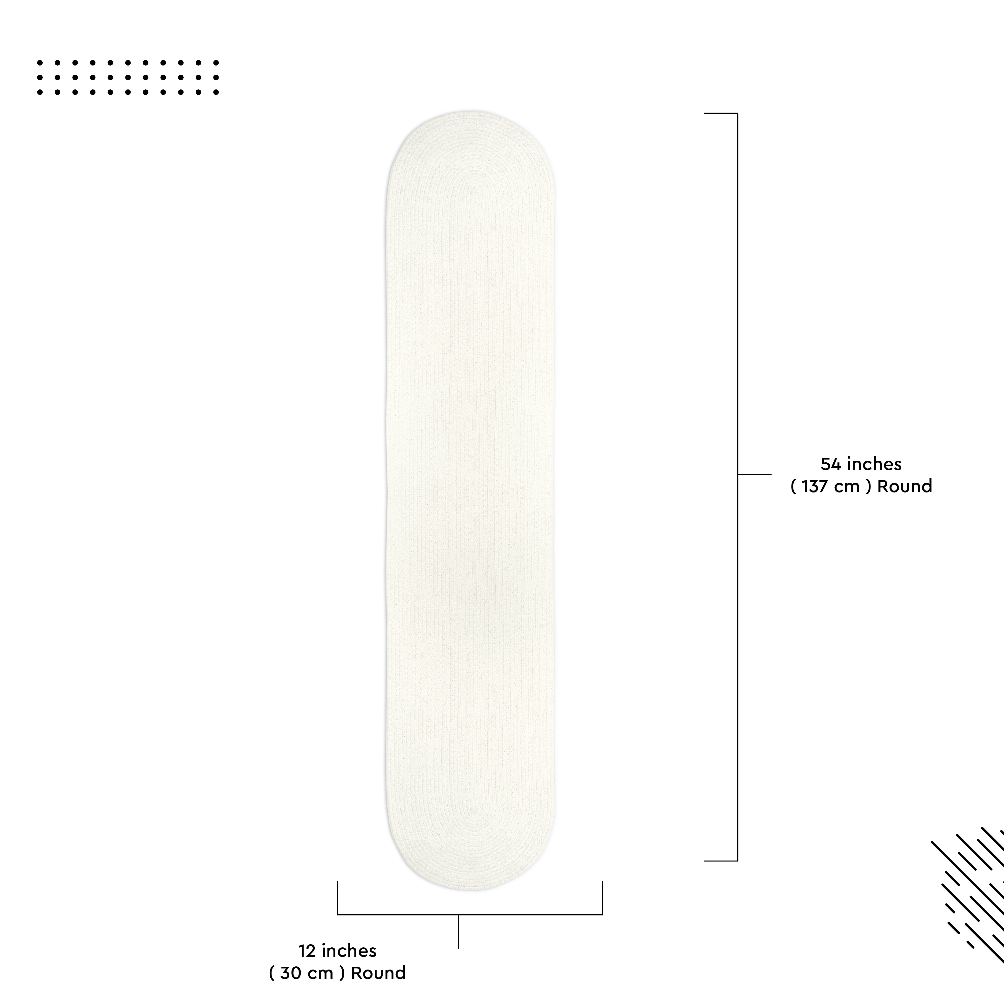 Cotton Off White Table Runner (Pack of 1)
