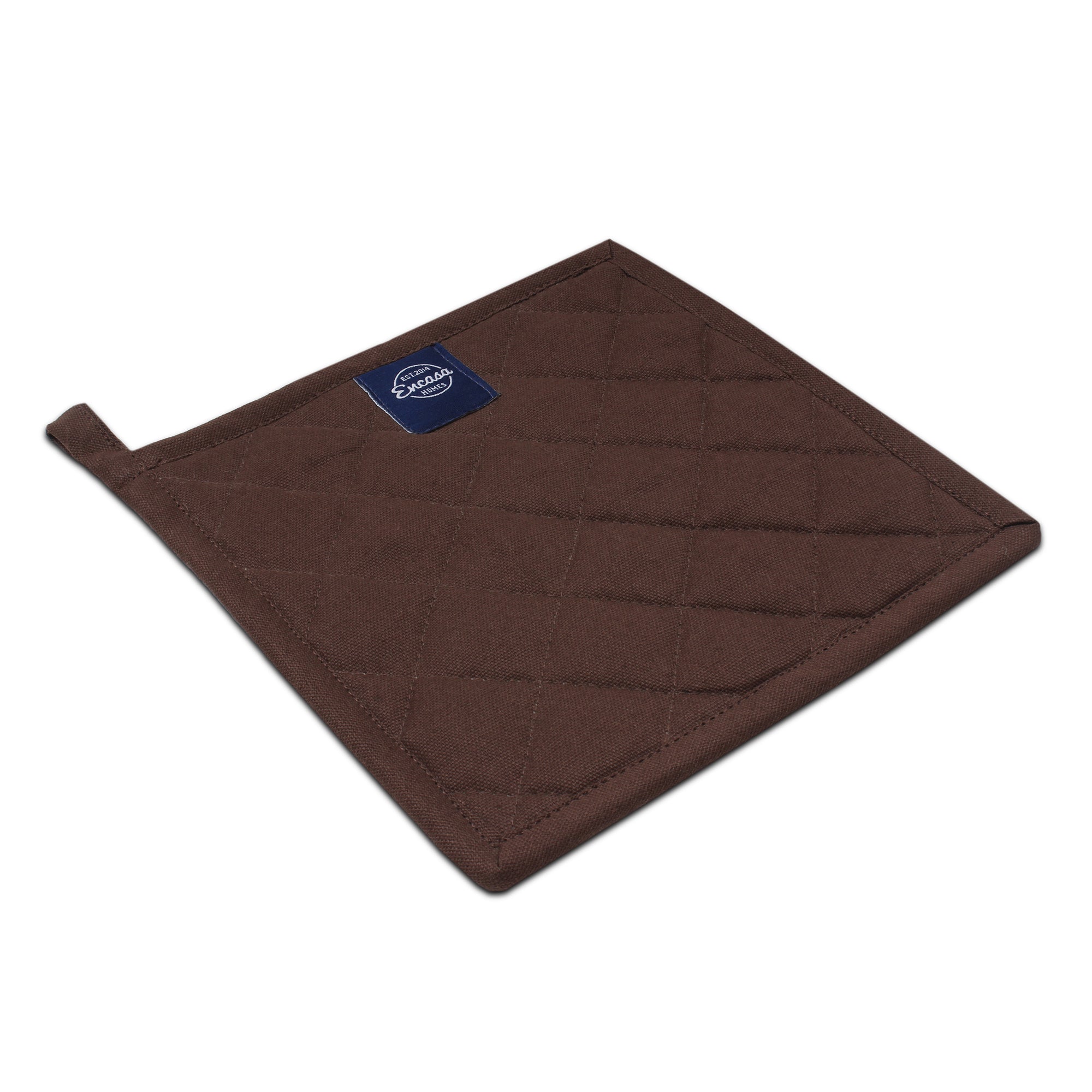 Yarn Dyed Cotton Dark Taupe & Beige Potholder (Pack of 2)