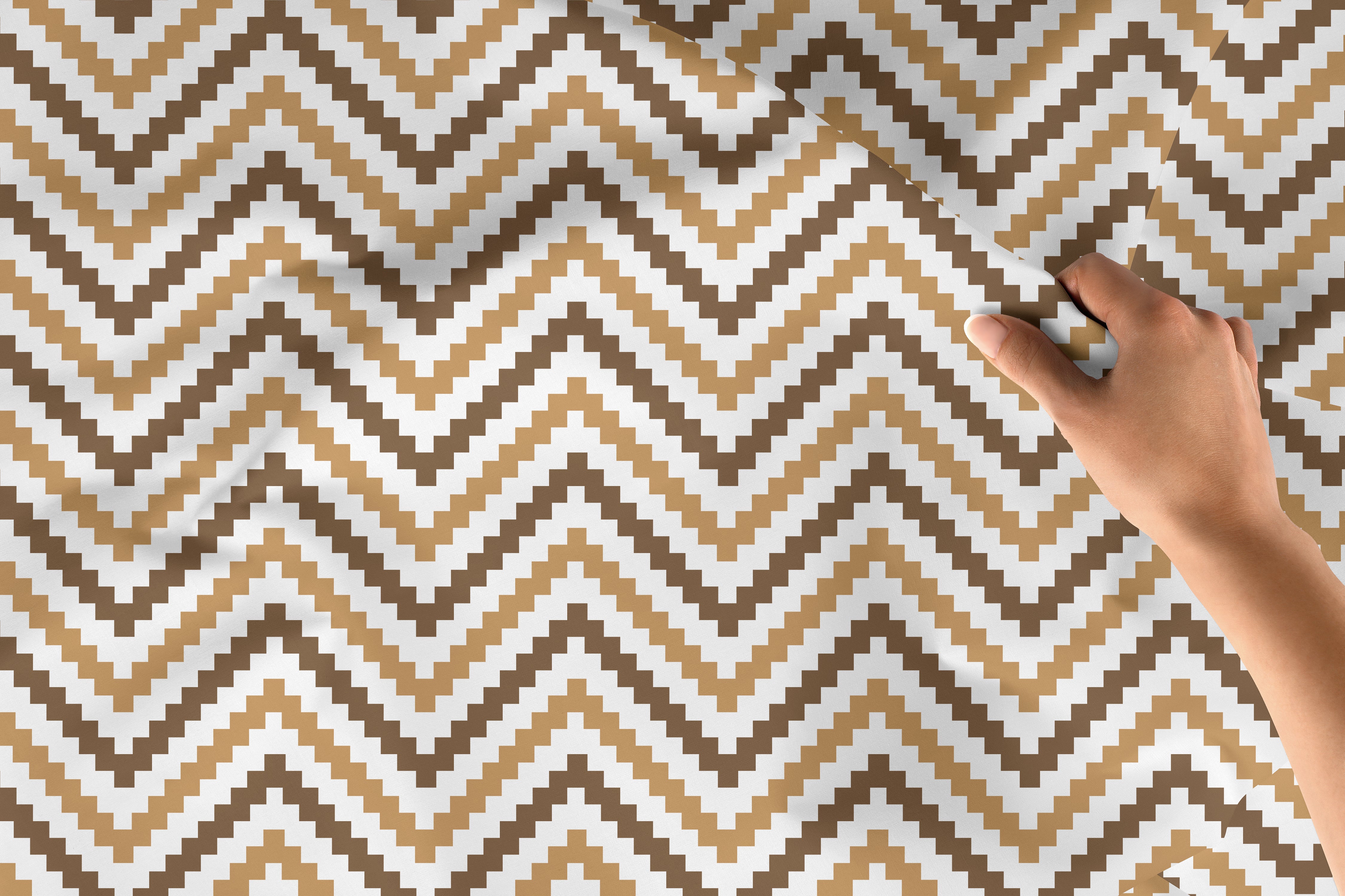 Polyester Printed Chevron Fabric (Pack of 1)