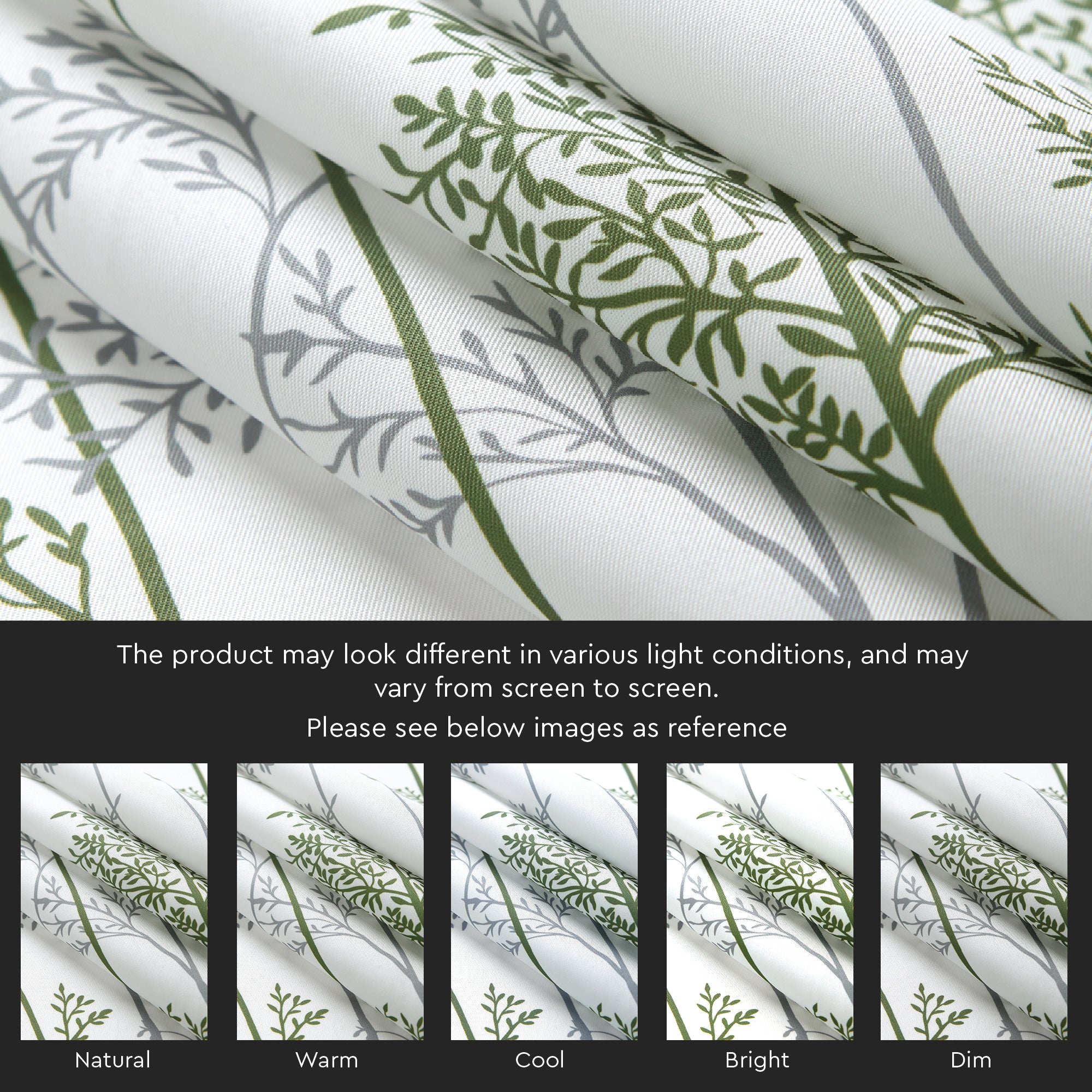 Polyester Branches Green Curtain (Pack of 2)