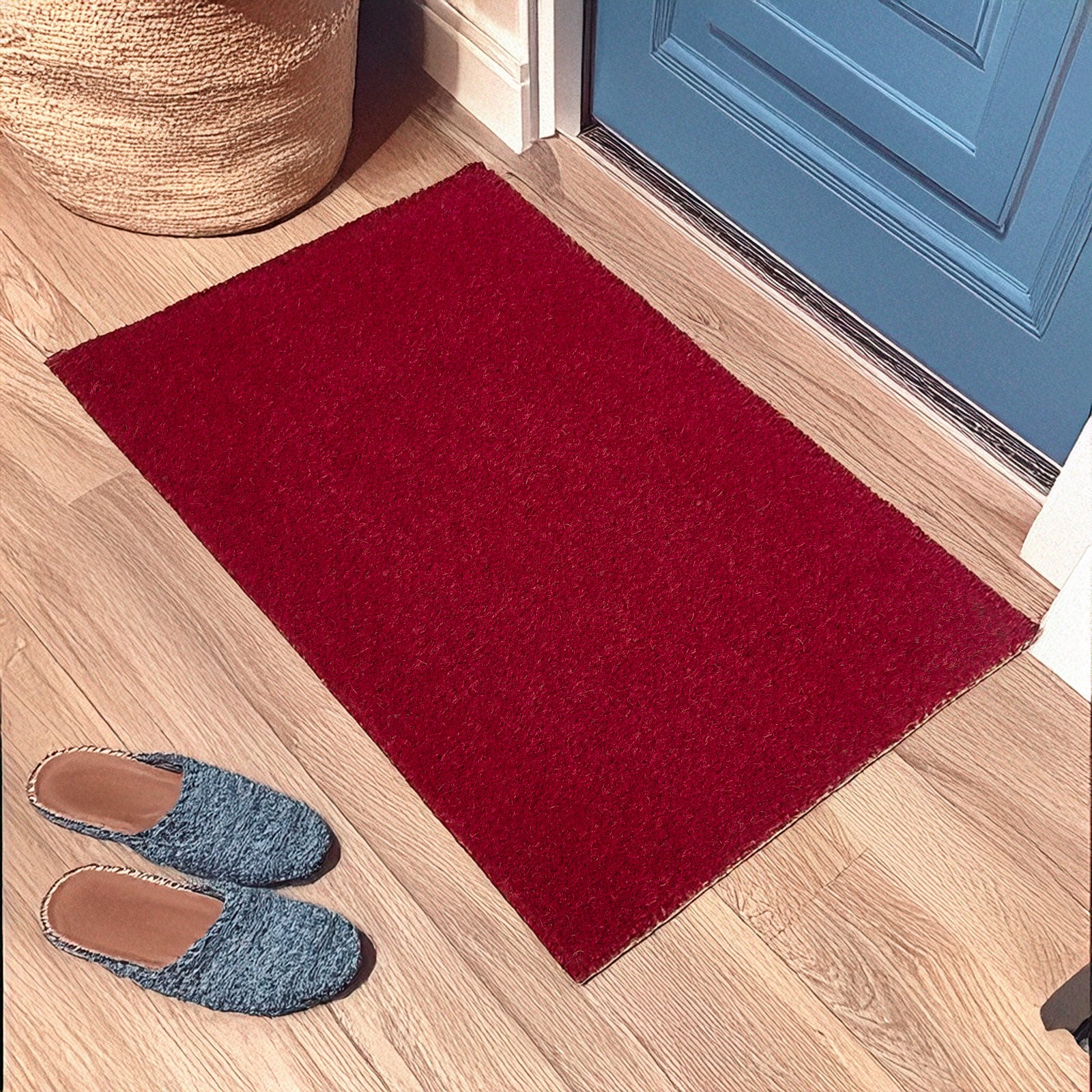 Coir Door Mats for Home Entrance Thick Anti-slip Welcome Doormat with PVC Back | Ideal for Indoor, Outdoor, Patio, Home and Office | Durable and Easy to Clean