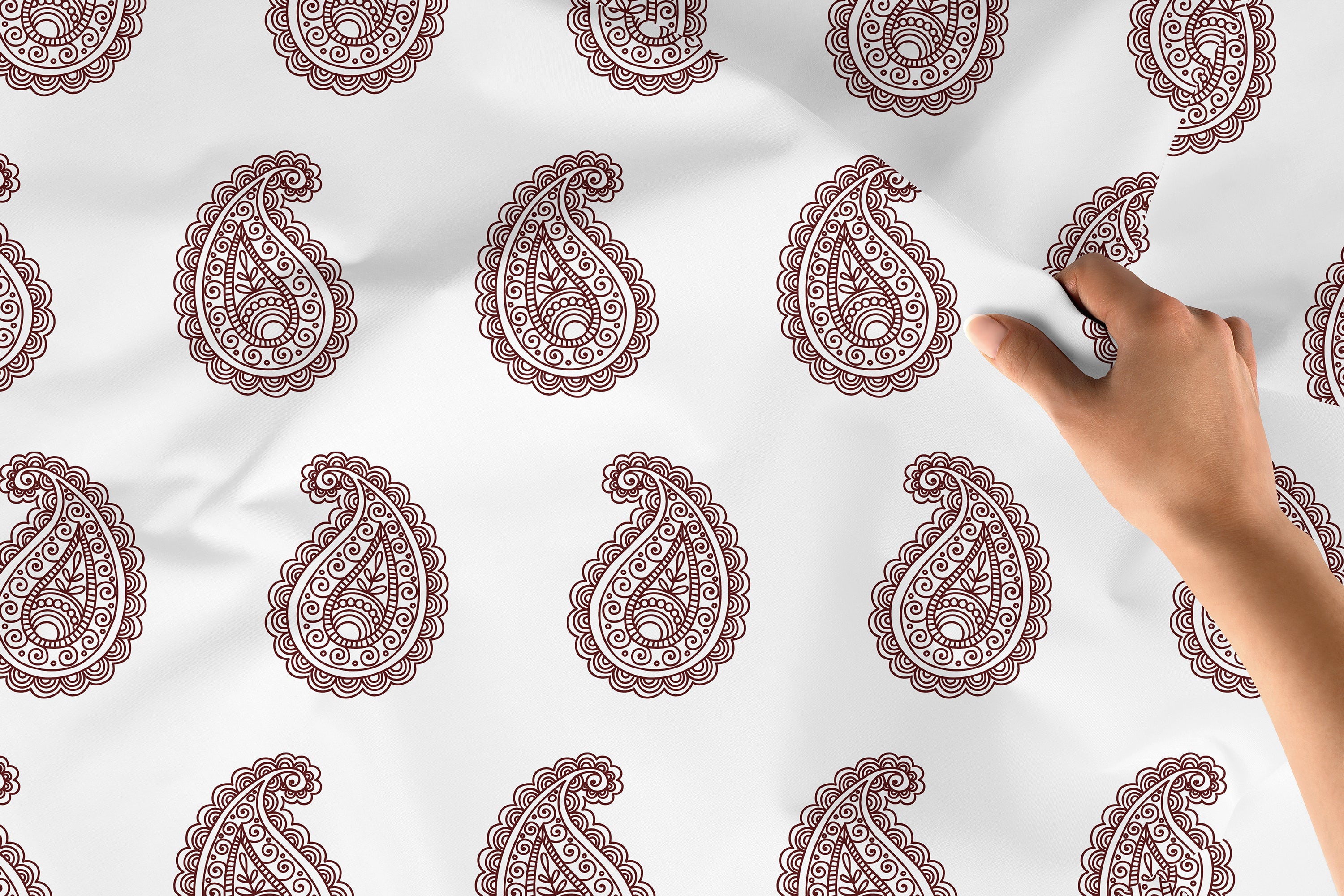 Polyester Printed Paisleys Fabric (Pack of 1)