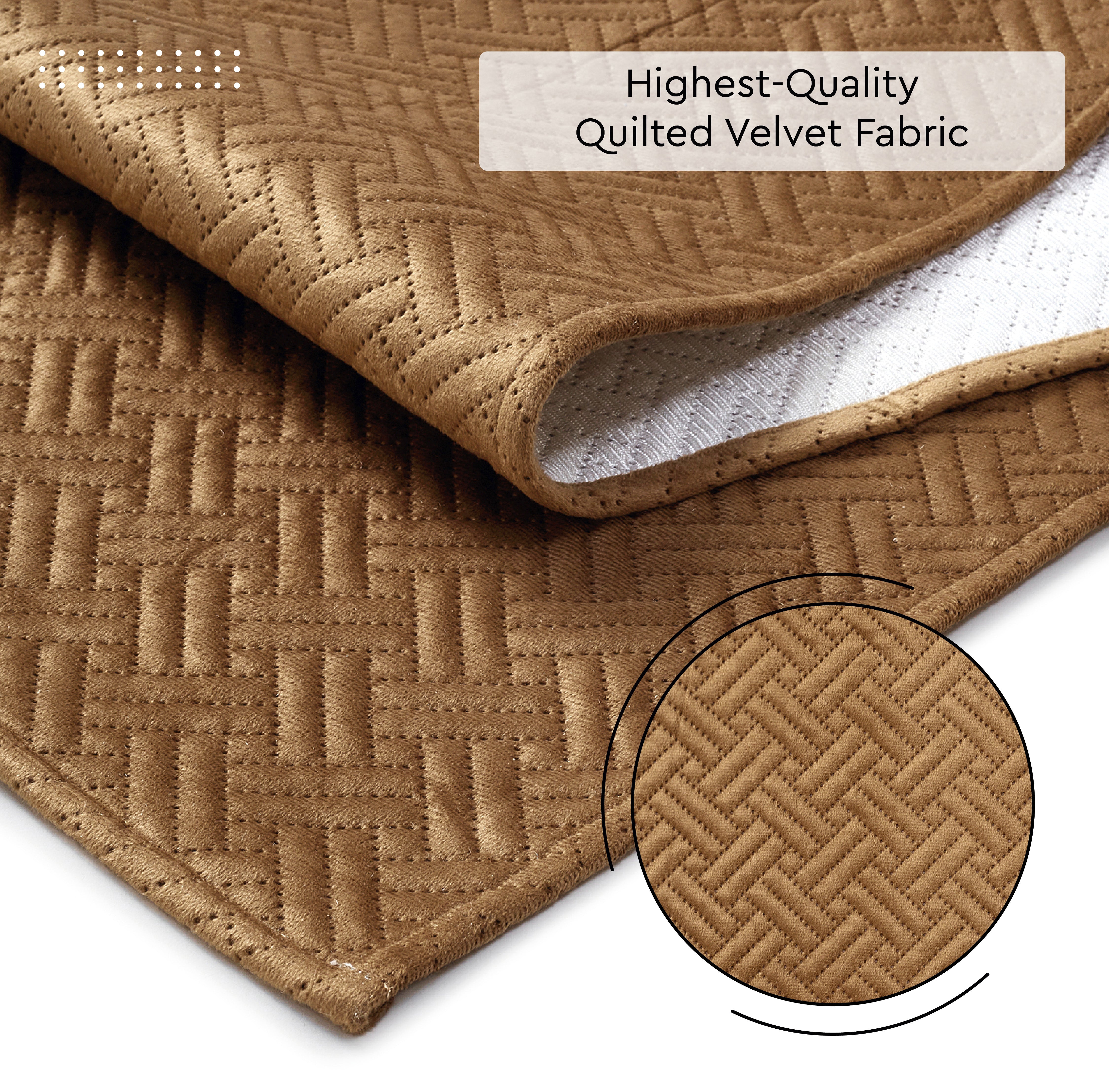 Quilted Velvet Fabric by Meters 54 Inches Wide | 170 GSM | Ideal For Curtain, Cushion, Upholstery, Bags