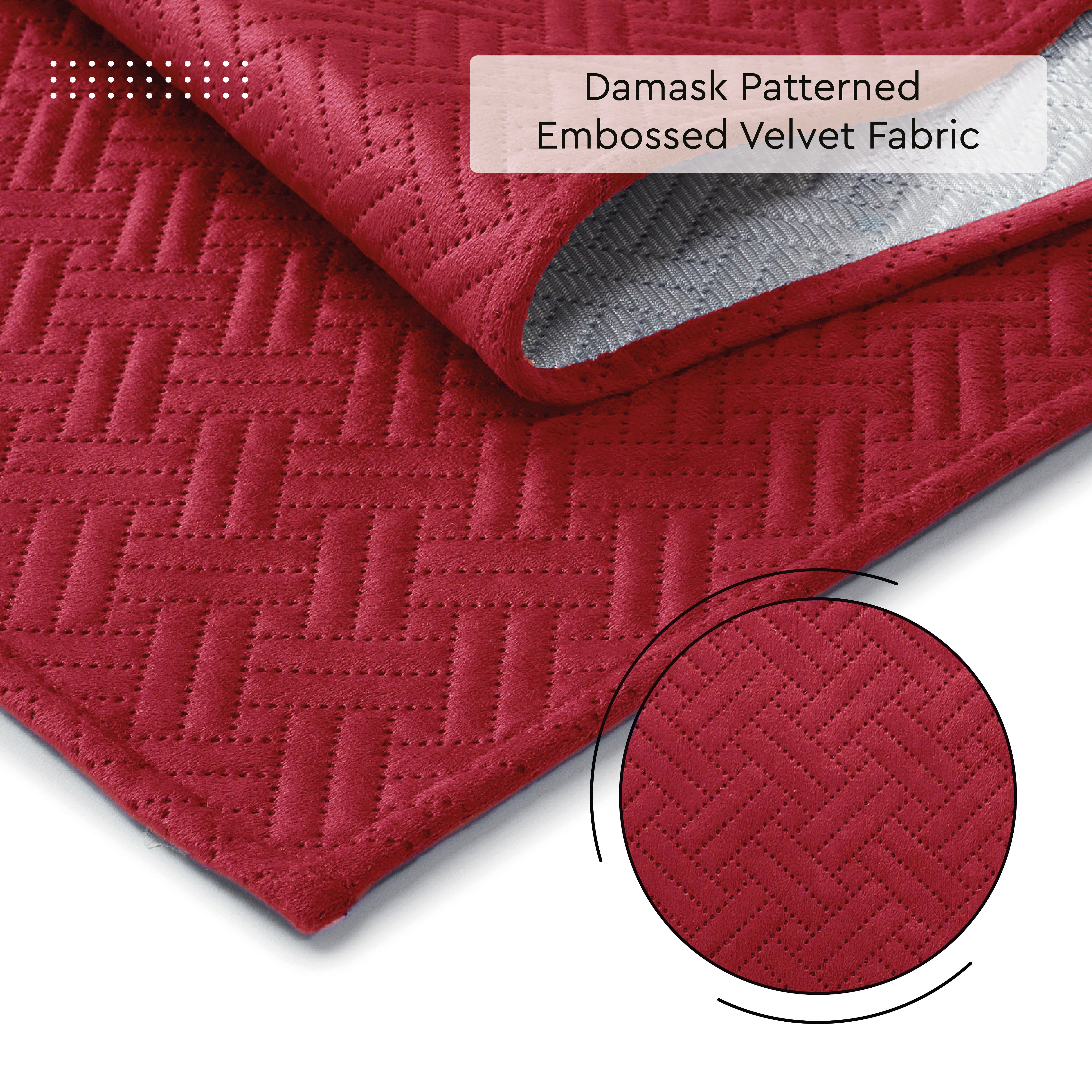 Quilted Velvet Fabric by Meters 54 Inches Wide | 170 GSM | Ideal For Curtain, Cushion, Upholstery, Bags