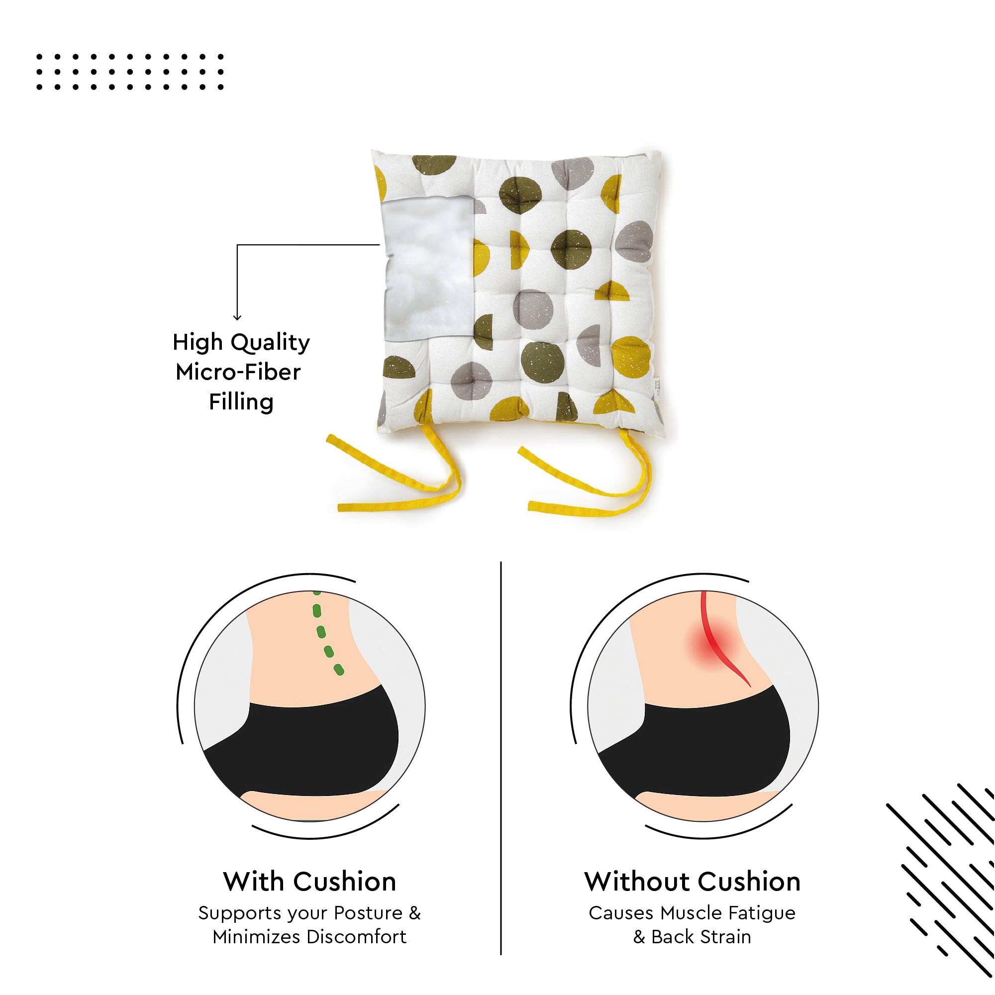20s Sheeting Yellow Moon Chairpad (Pack of 4)