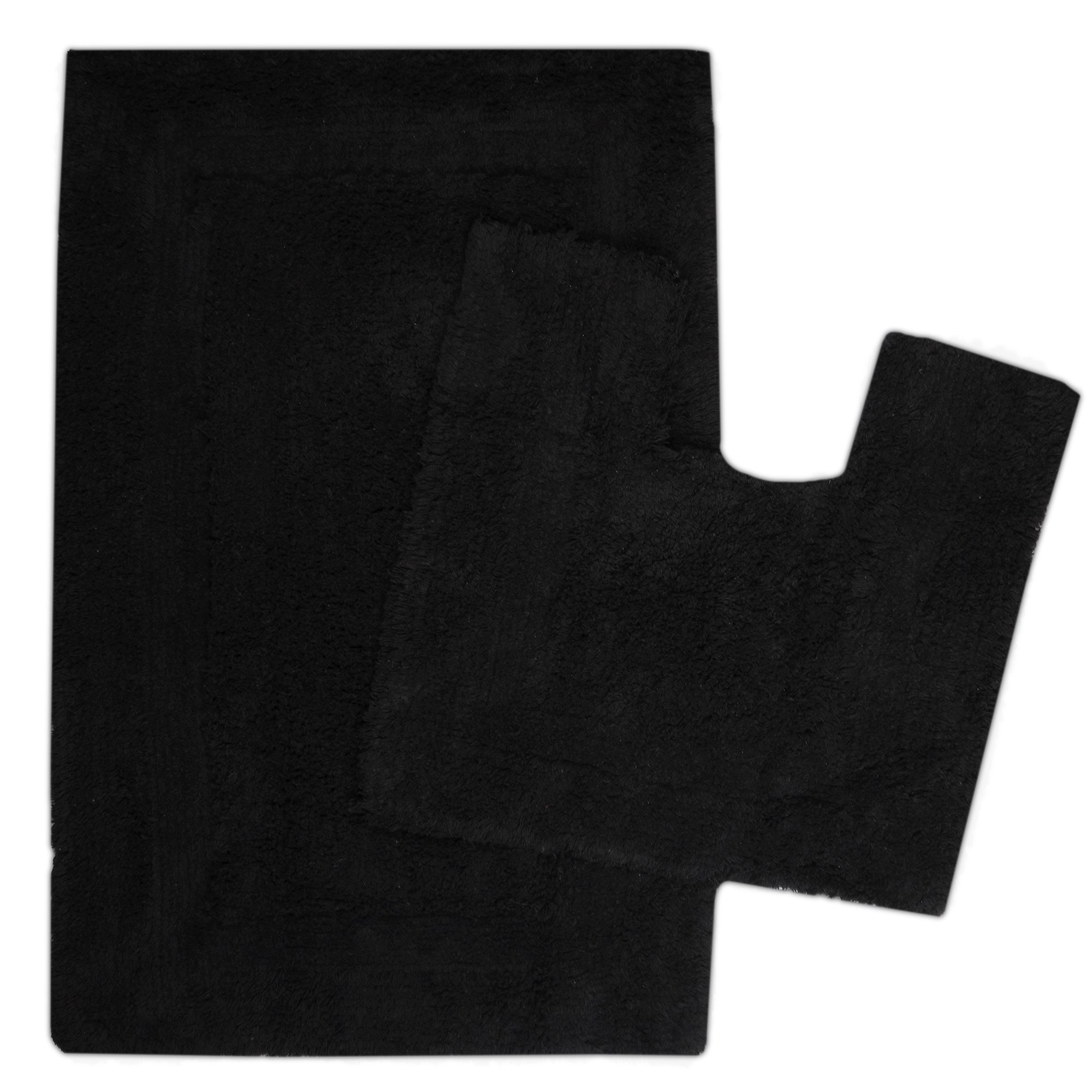 Cotton Black Bathmat (Pack of 2)