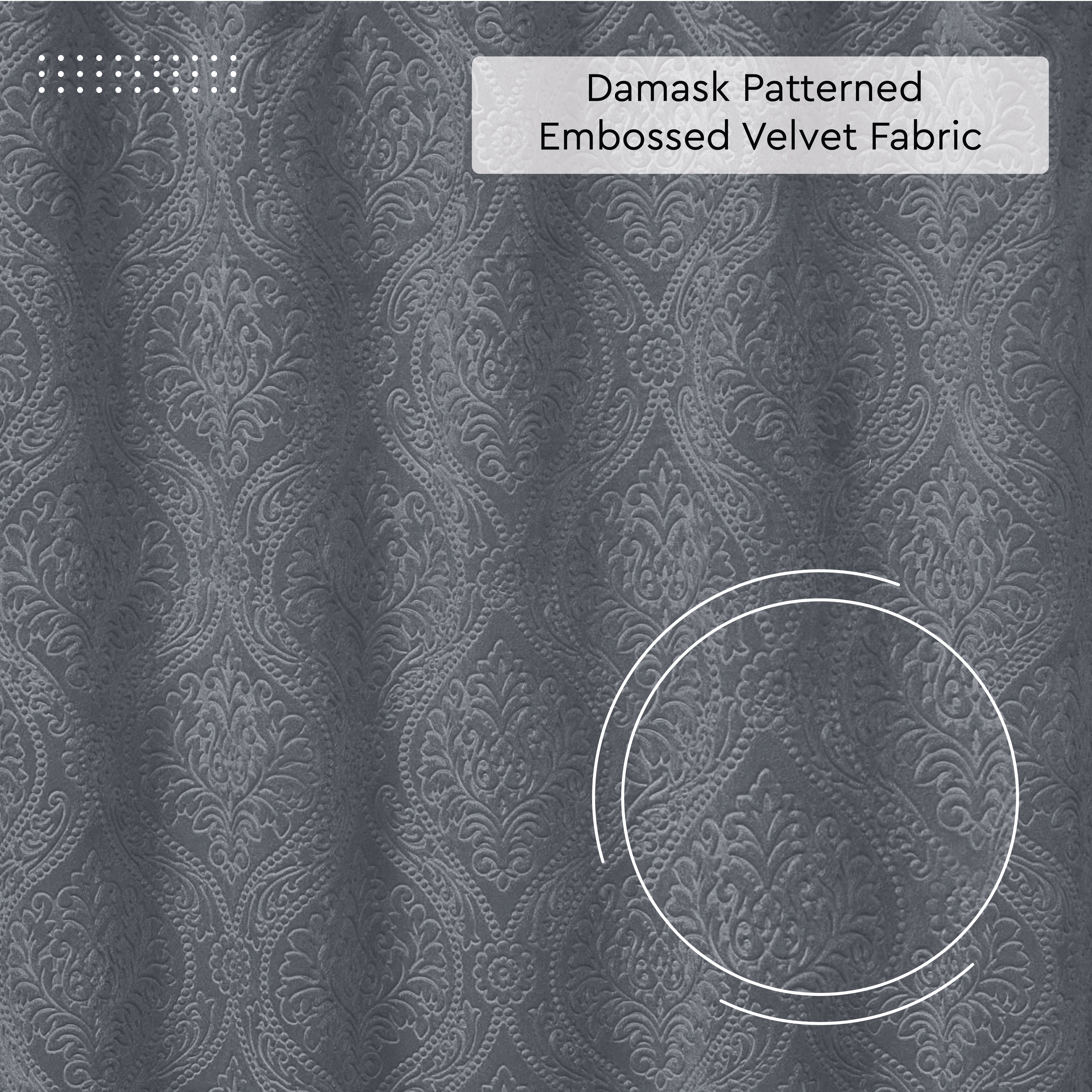 Embossed Velvet Grey Fabric by Meter
