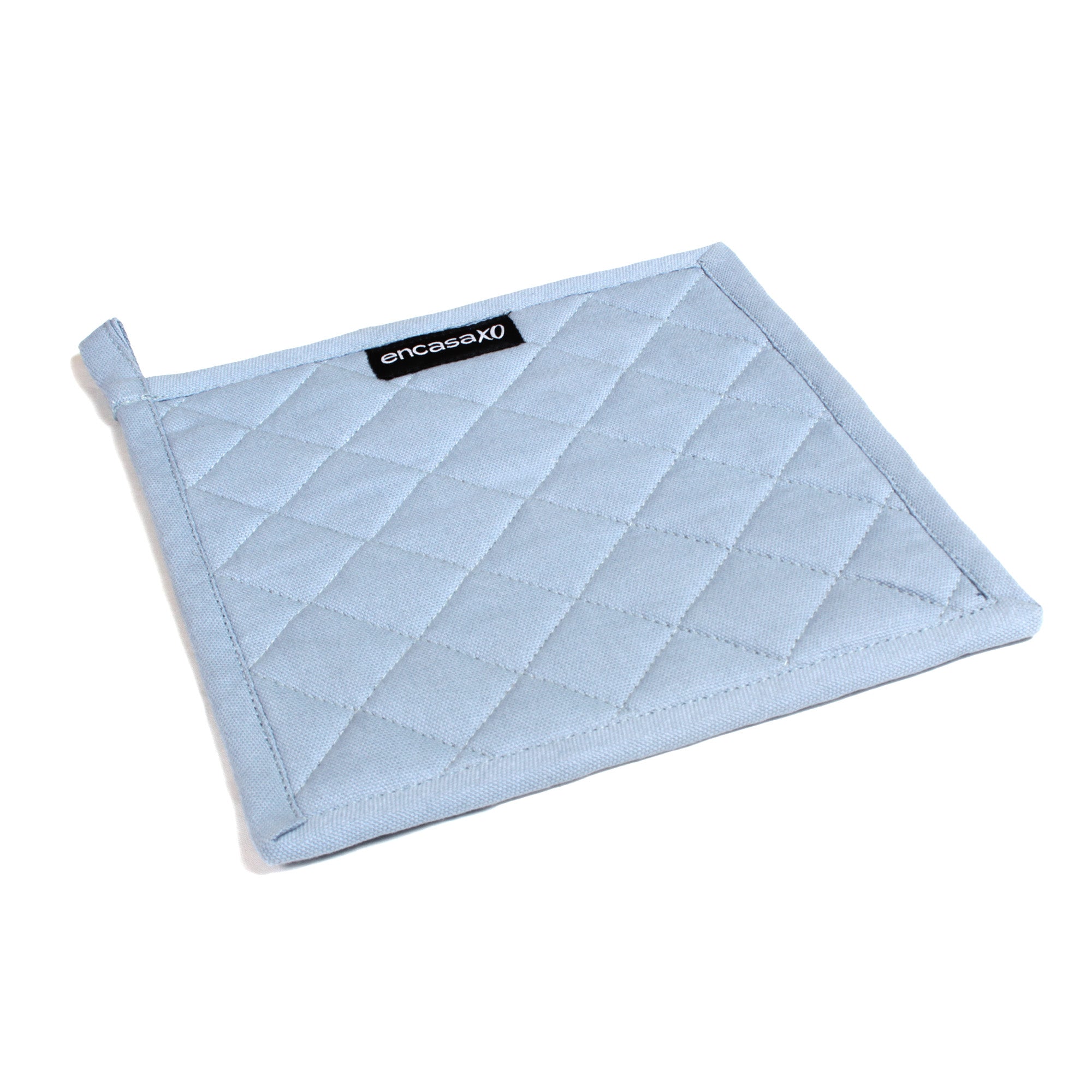 Cotton Canvas B Grey & Cobalt Blue Potholder (Pack of 2)