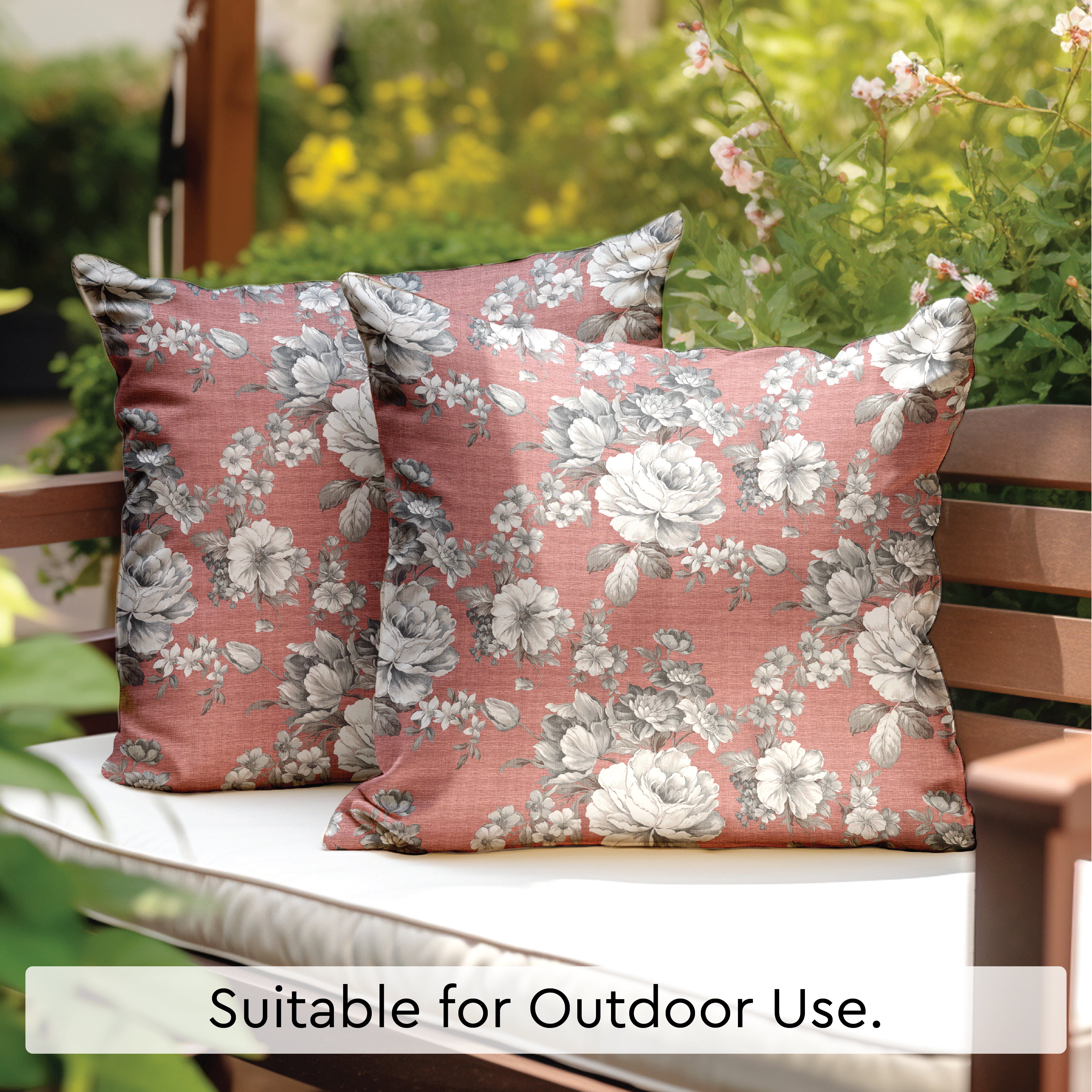 Blackout Polyester F4 English Rose Cushion Cover