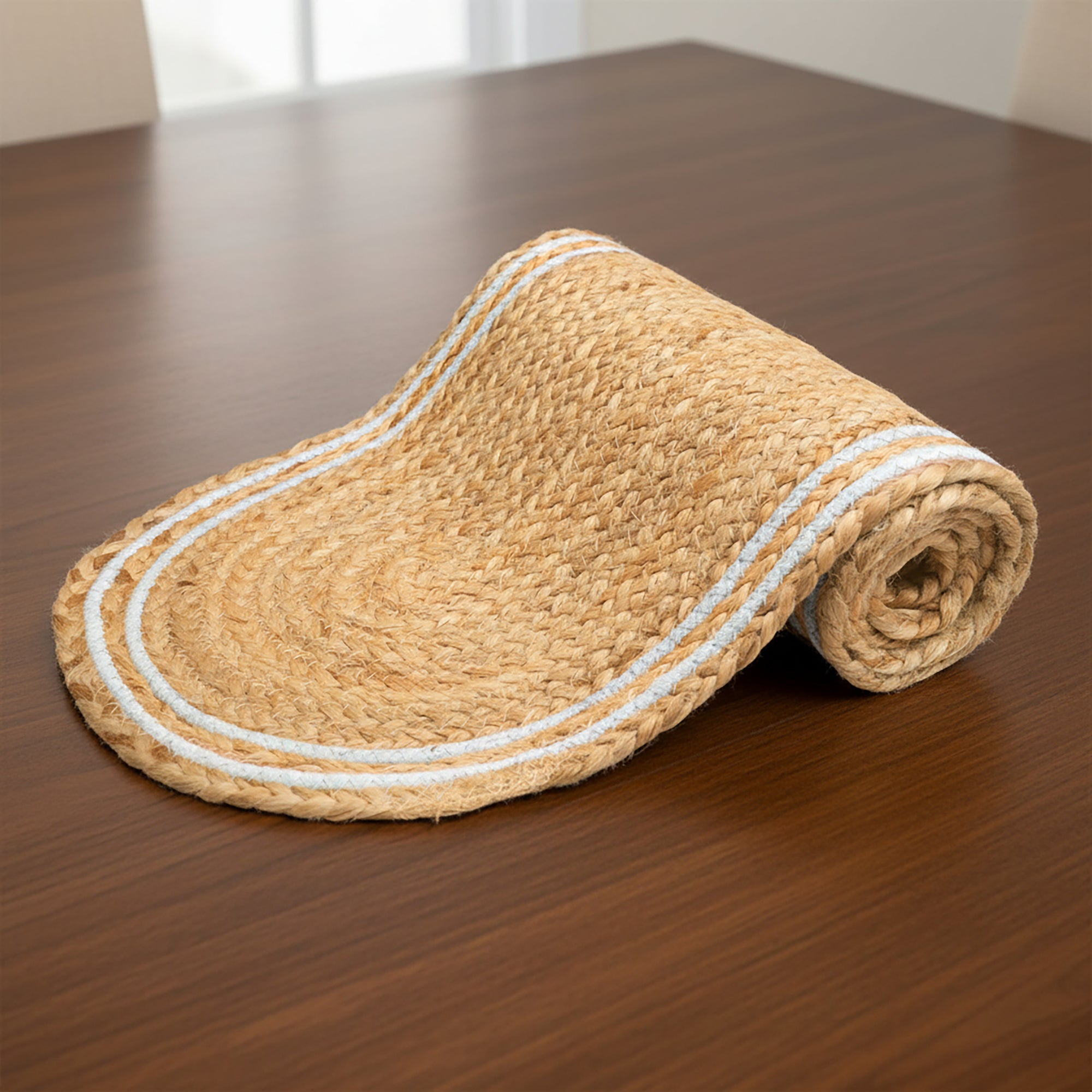 Jute Off White & Jute Natural Bleach Table Runner