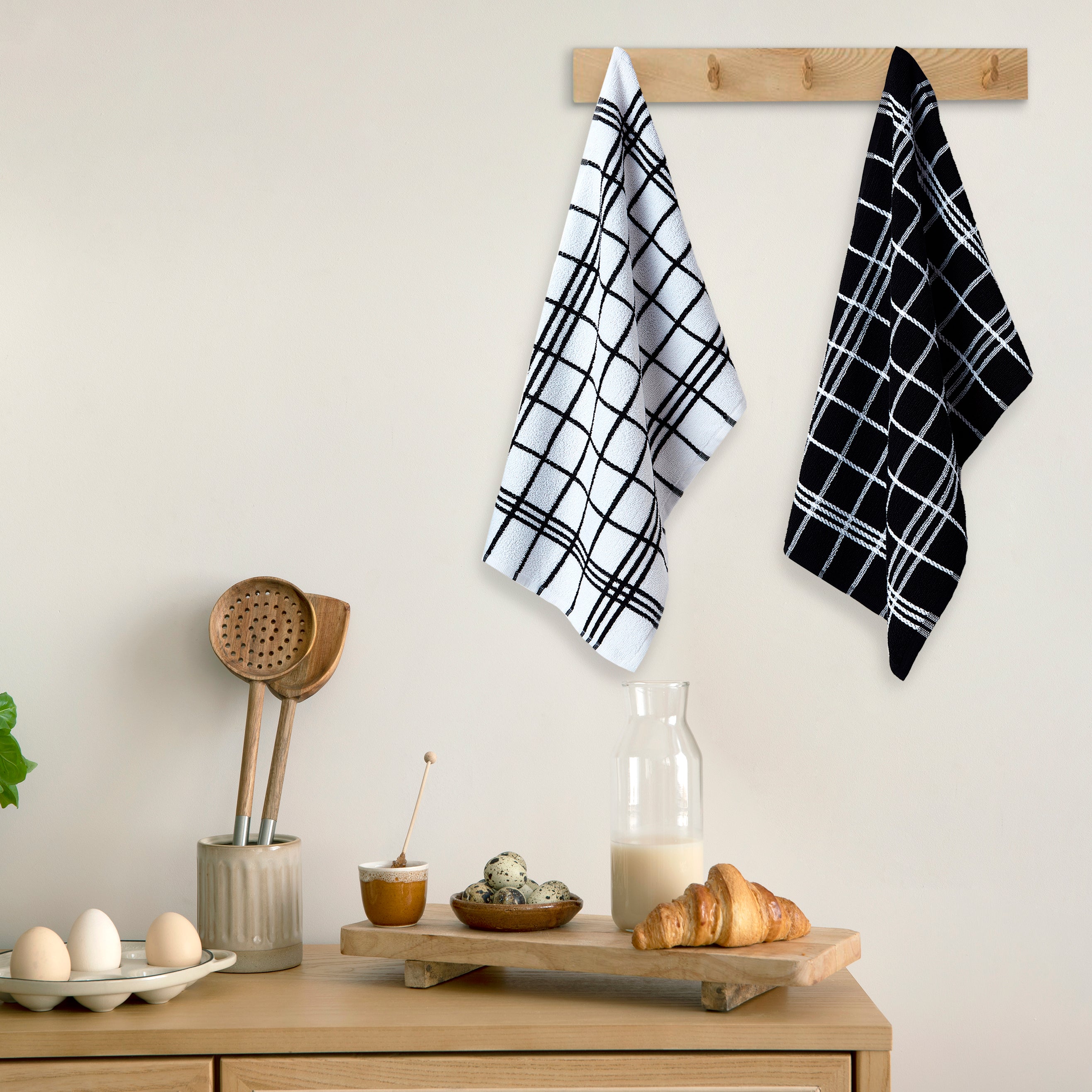Cotton Black Terry Kitchen Towel (Pack of 4)