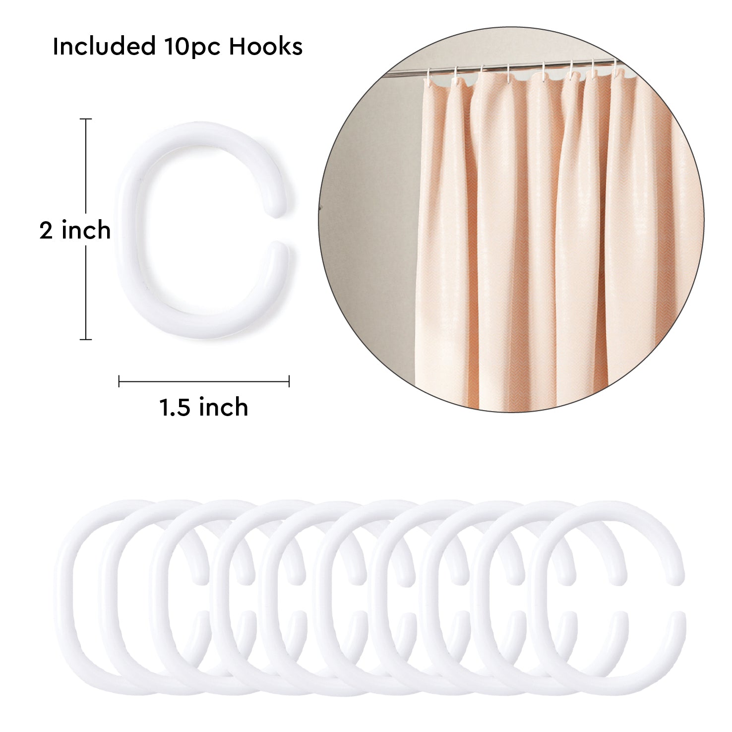 Polyester ZZ Peach Shower Curtain (Pack of 1)