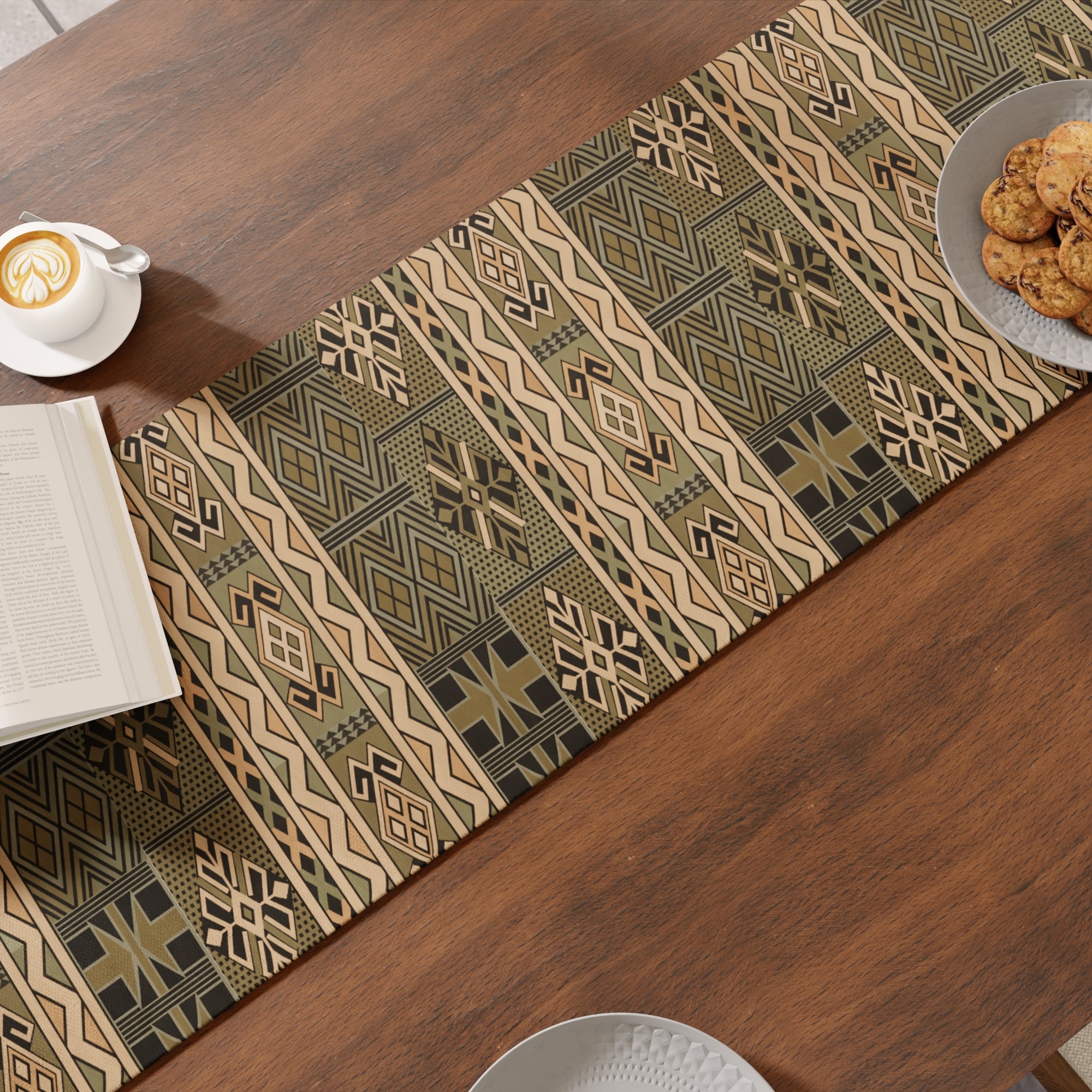 Cotton Canvas African Table Runner