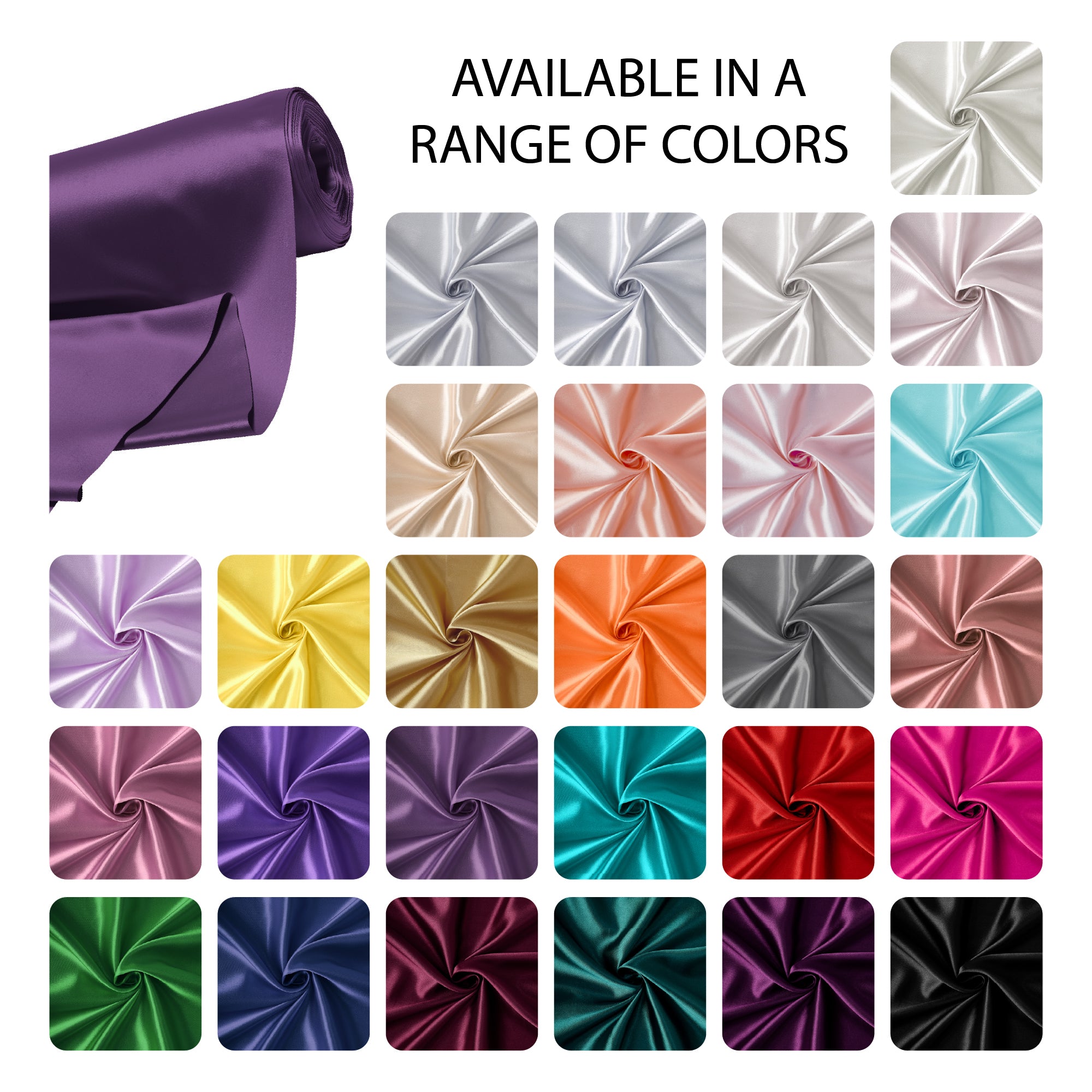 Silky Satin Fabric Material By Meter | 110 Cm Width, Silk & Shiny Fabrics | Fabric For Scrunchies, Dress, Pillowcases, Pajamas, Evening Dress, DIY