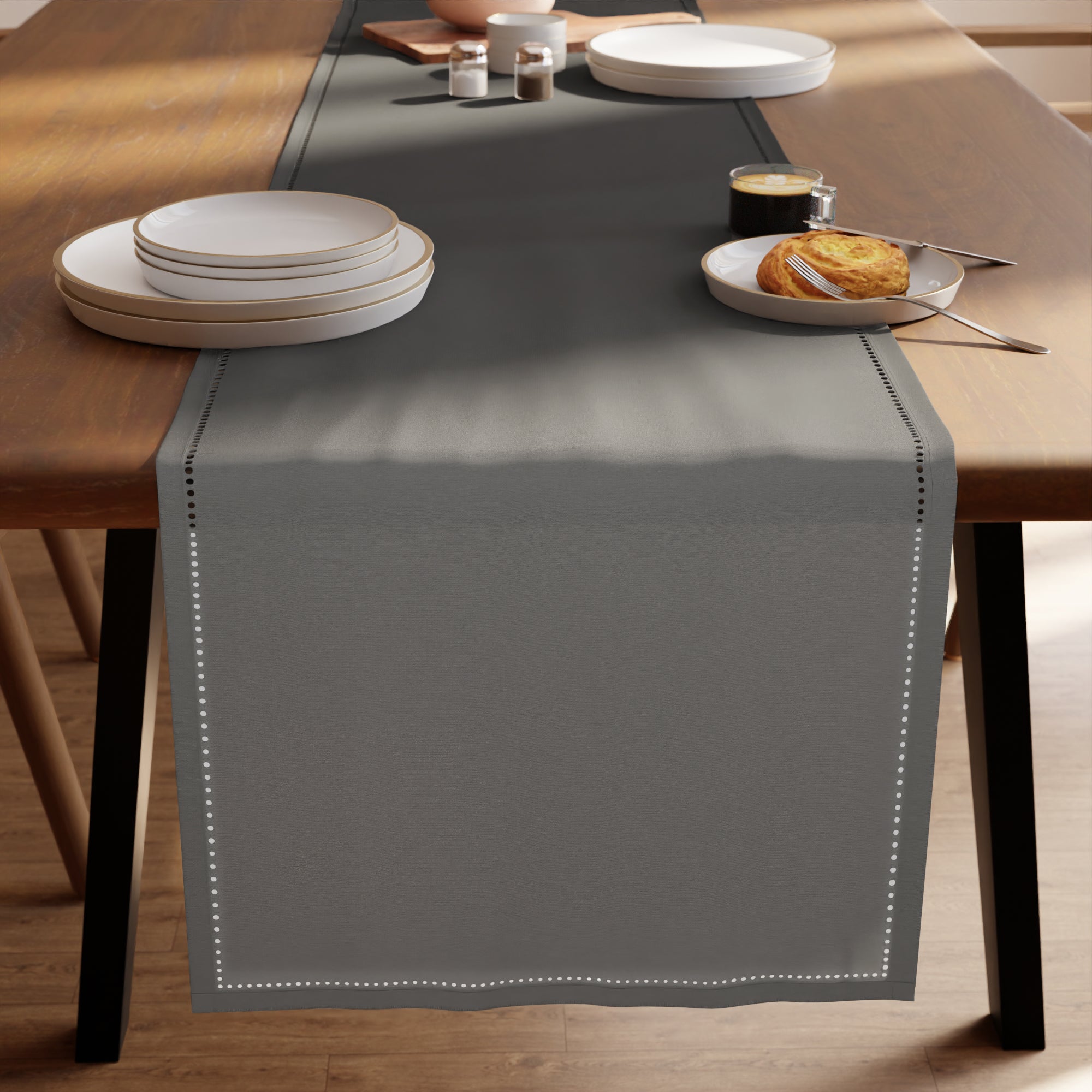 Cotton Grey Table Runner (Pack of 1)