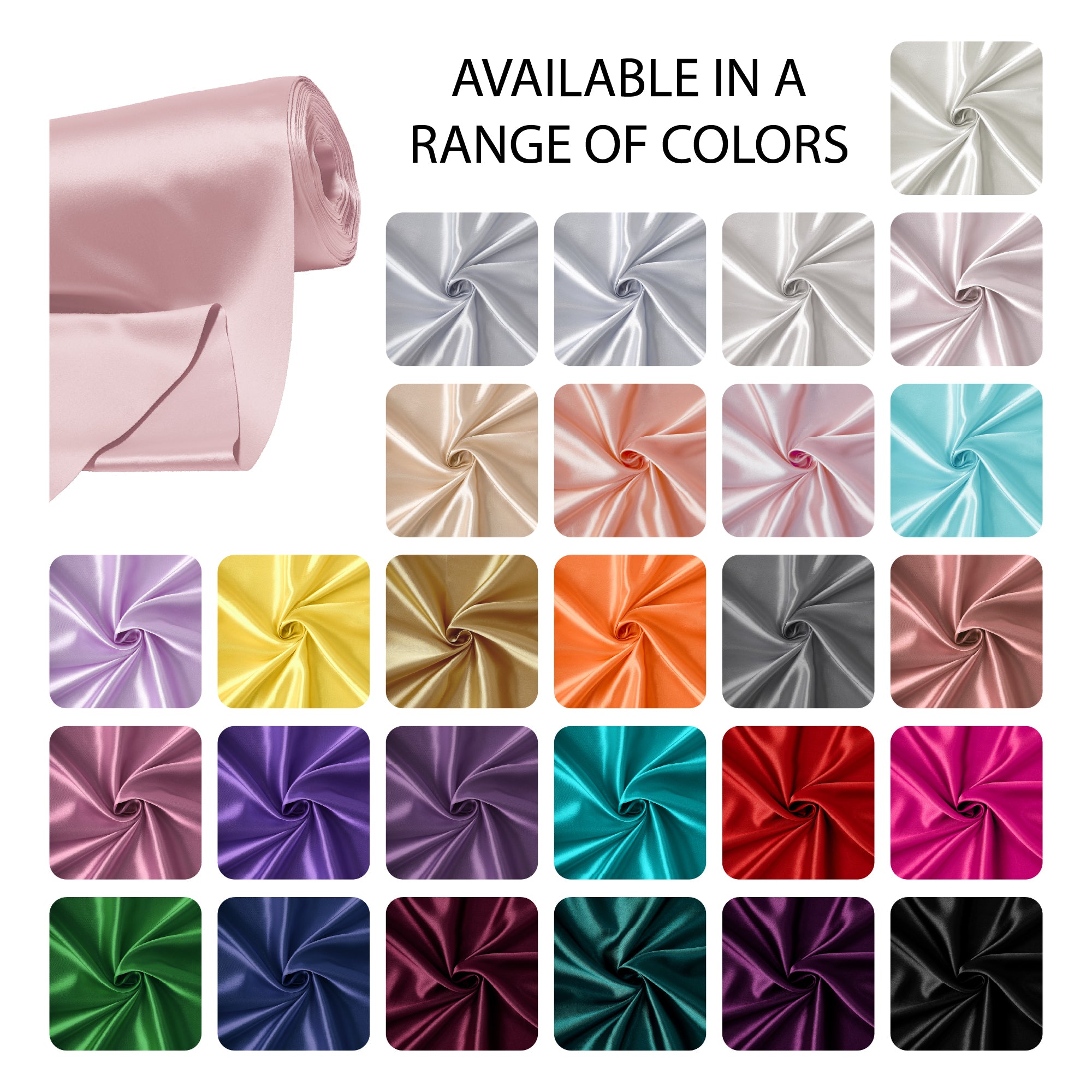 Silky Satin Fabric Material By Meter | 110 Cm Width, Silk & Shiny Fabrics | Fabric For Scrunchies, Dress, Pillowcases, Pajamas, Evening Dress, DIY