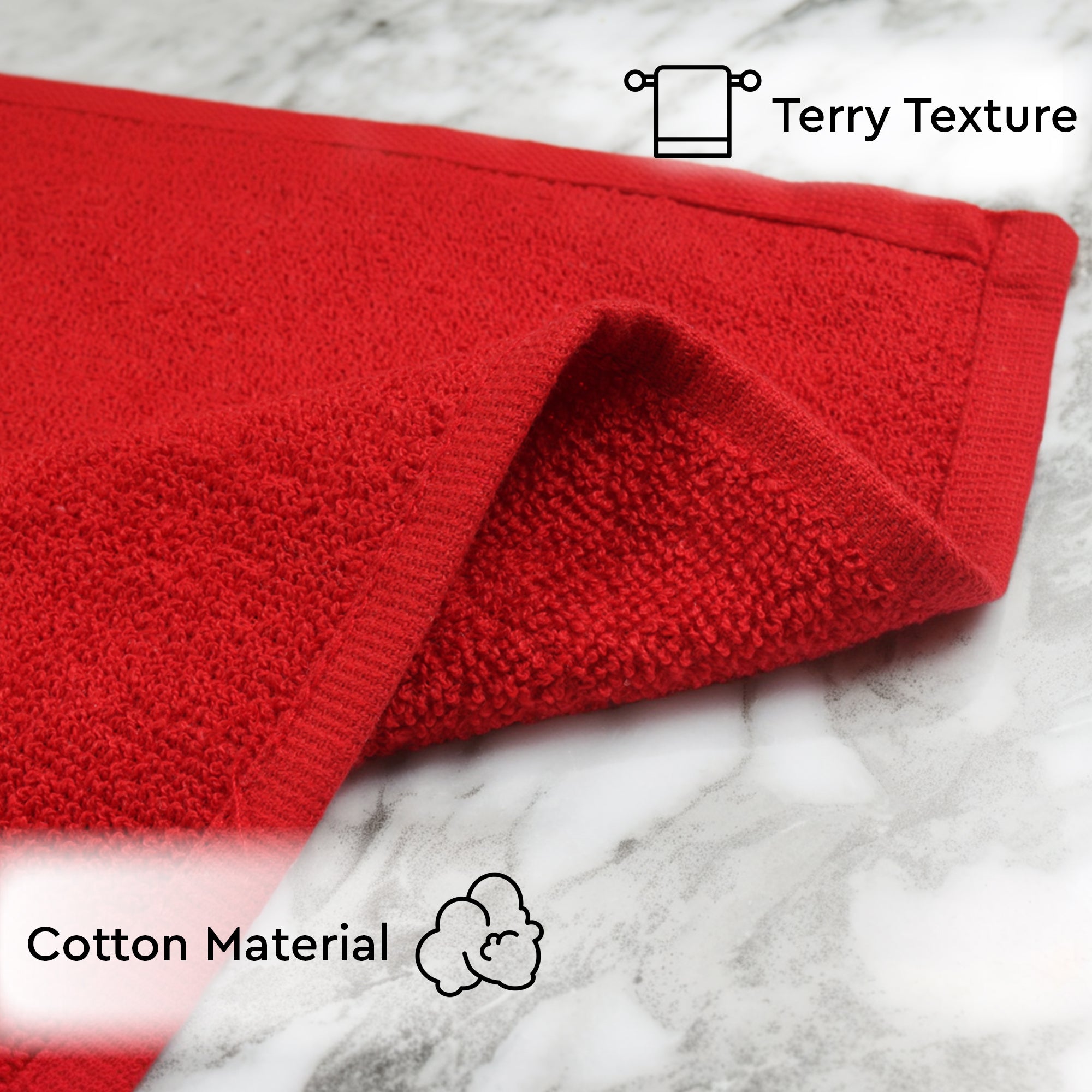 Cotton Red Bath Towel (Pack of 6)
