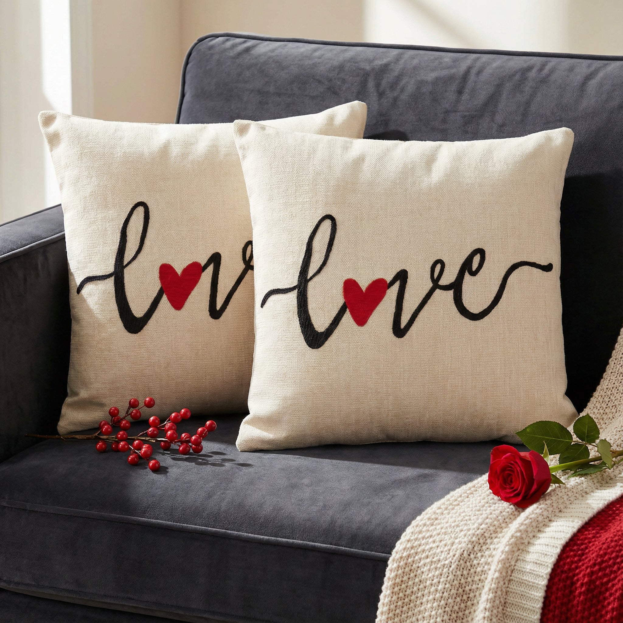 Love - Natural Cushion Cover