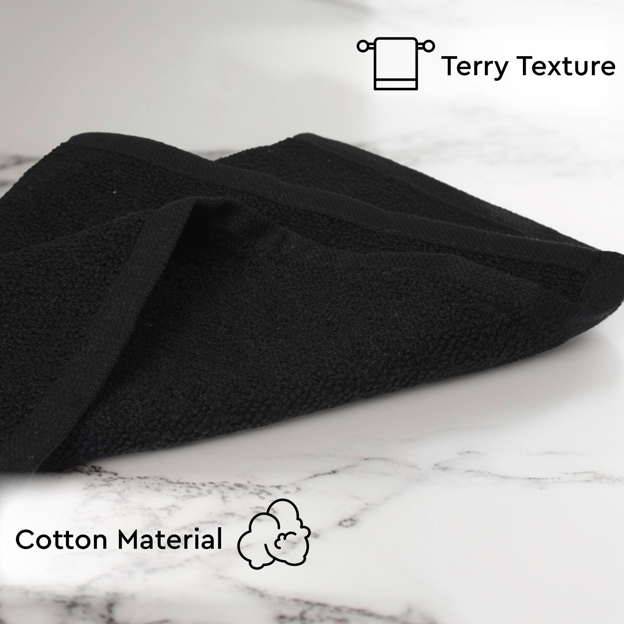Cotton Black Bath Towel (Pack of 6)