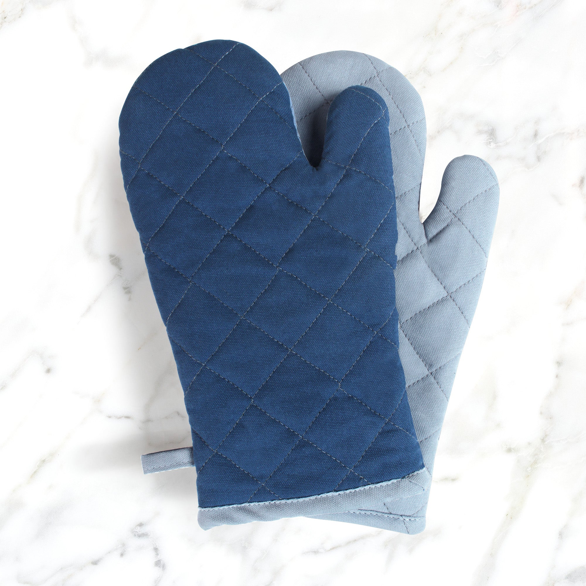 Canvas B Grey & Cobalt Blue Oven Gloves (Pack of 2)