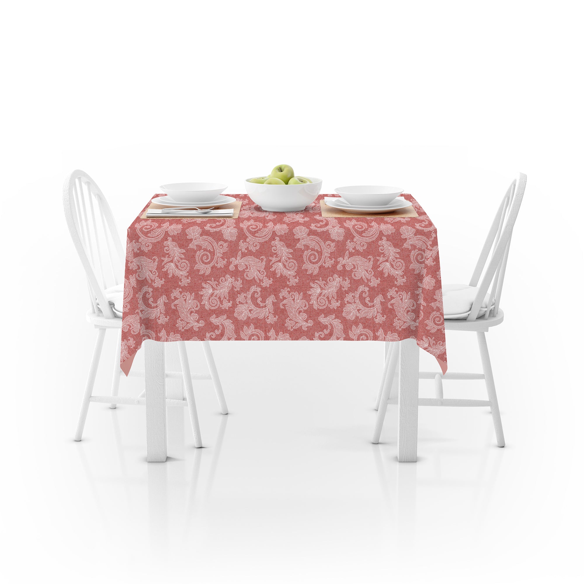 Cotton Red Table Cloth (Pack of 1)