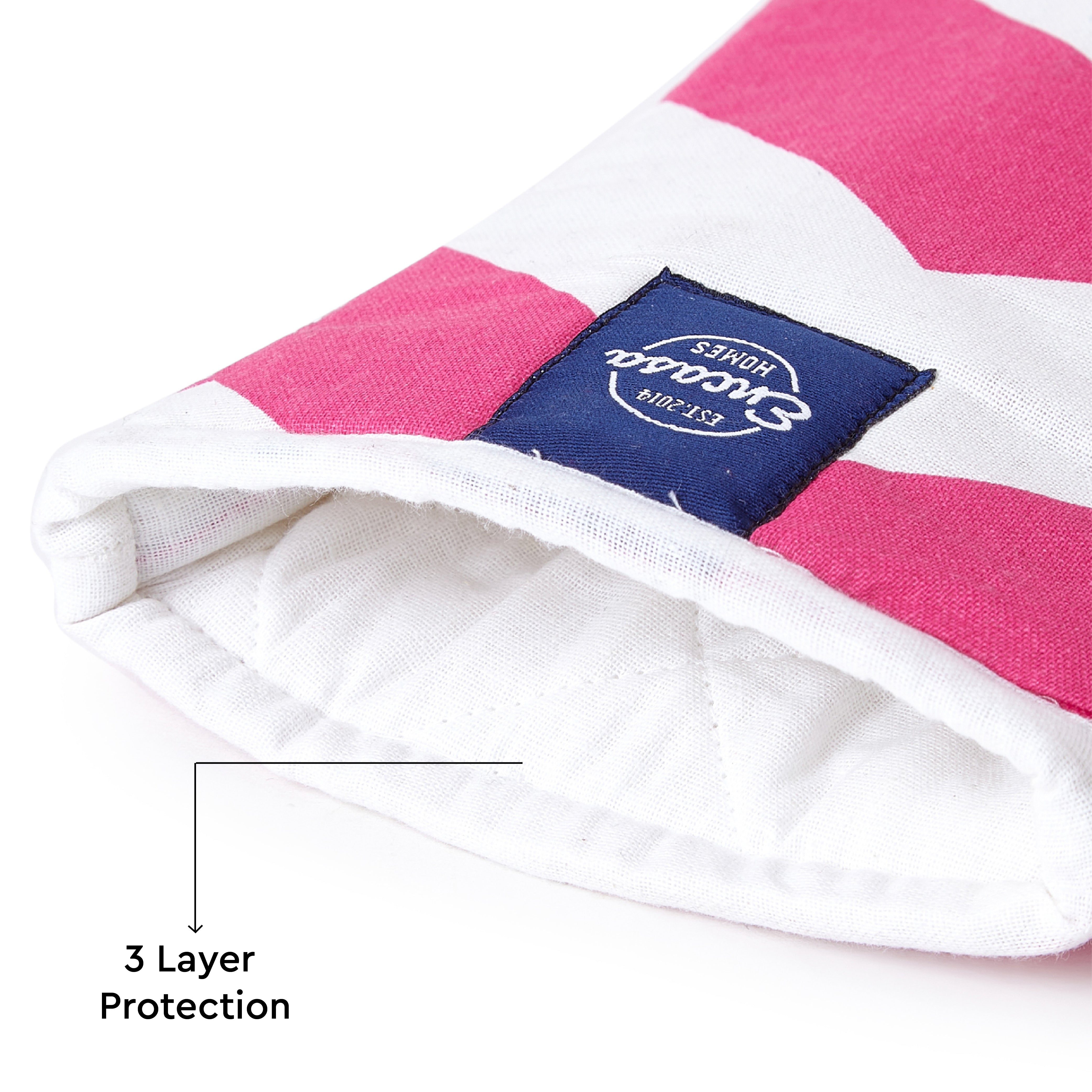 20s Sheeting ZZ Magenta Oven Gloves (Pack of 2)