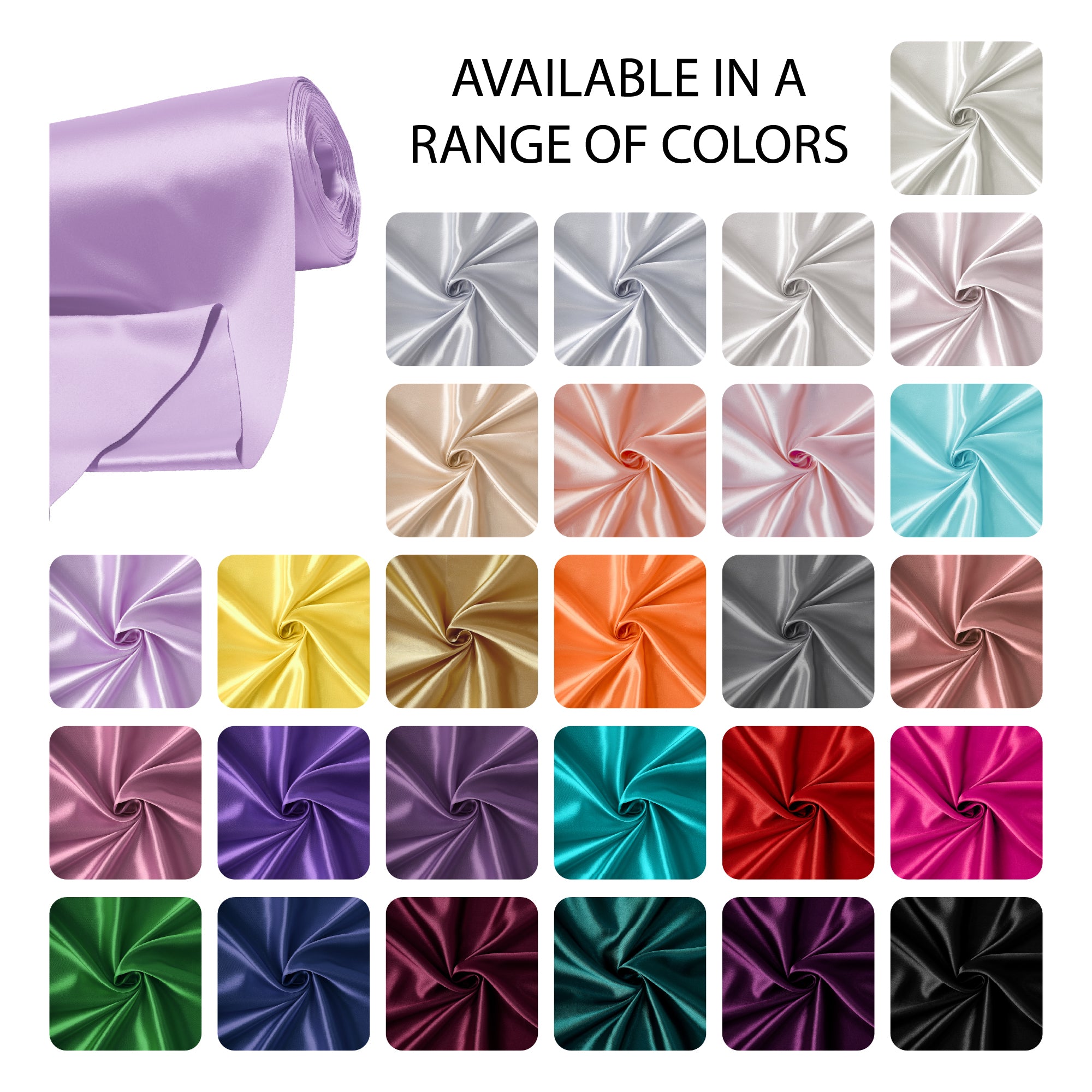 Silky Satin Fabric Material By Meter | 110 Cm Width, Silk & Shiny Fabrics | Fabric For Scrunchies, Dress, Pillowcases, Pajamas, Evening Dress, DIY