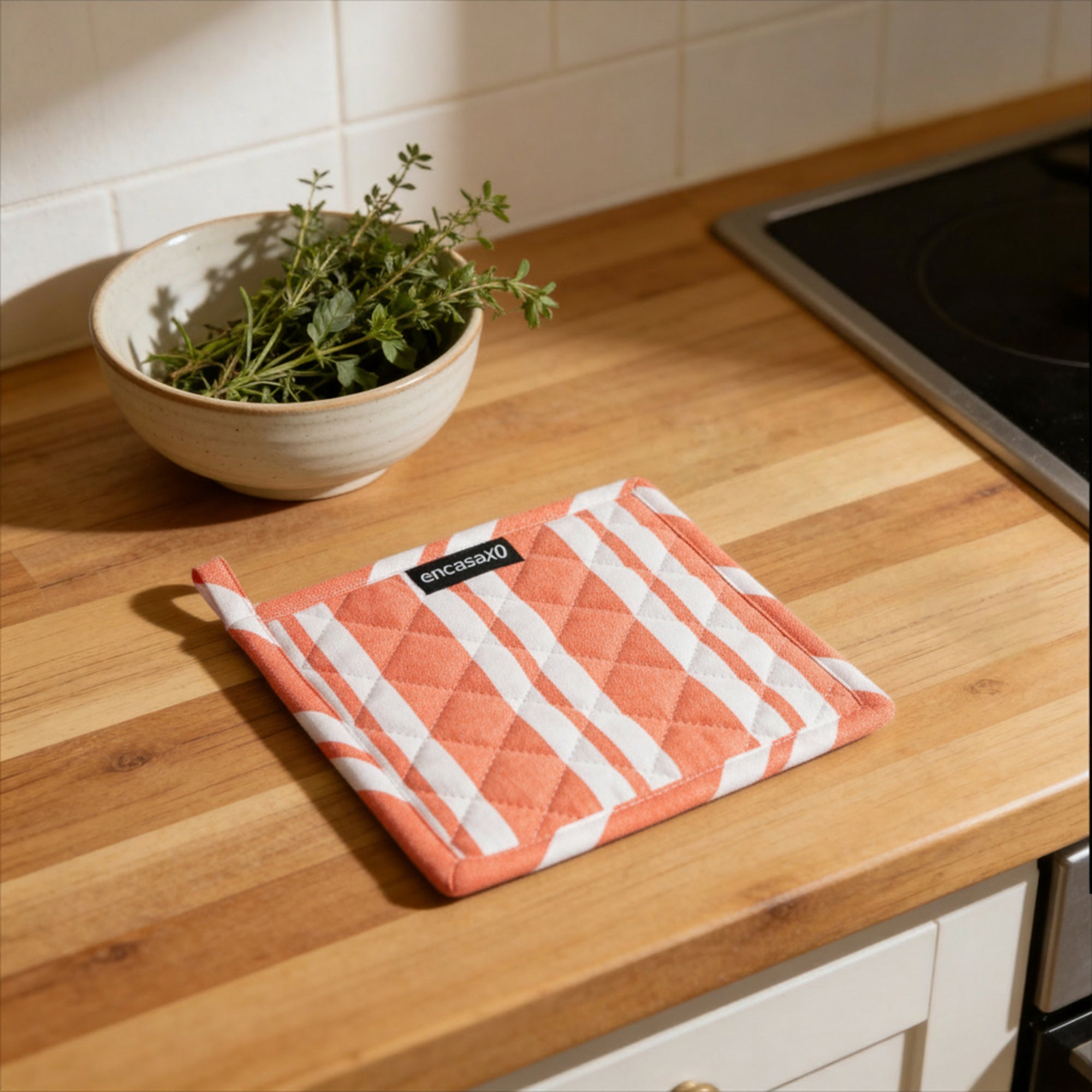 RC Yarn-Dyed Franca Orange Stripes Potholder (Pack of 2)