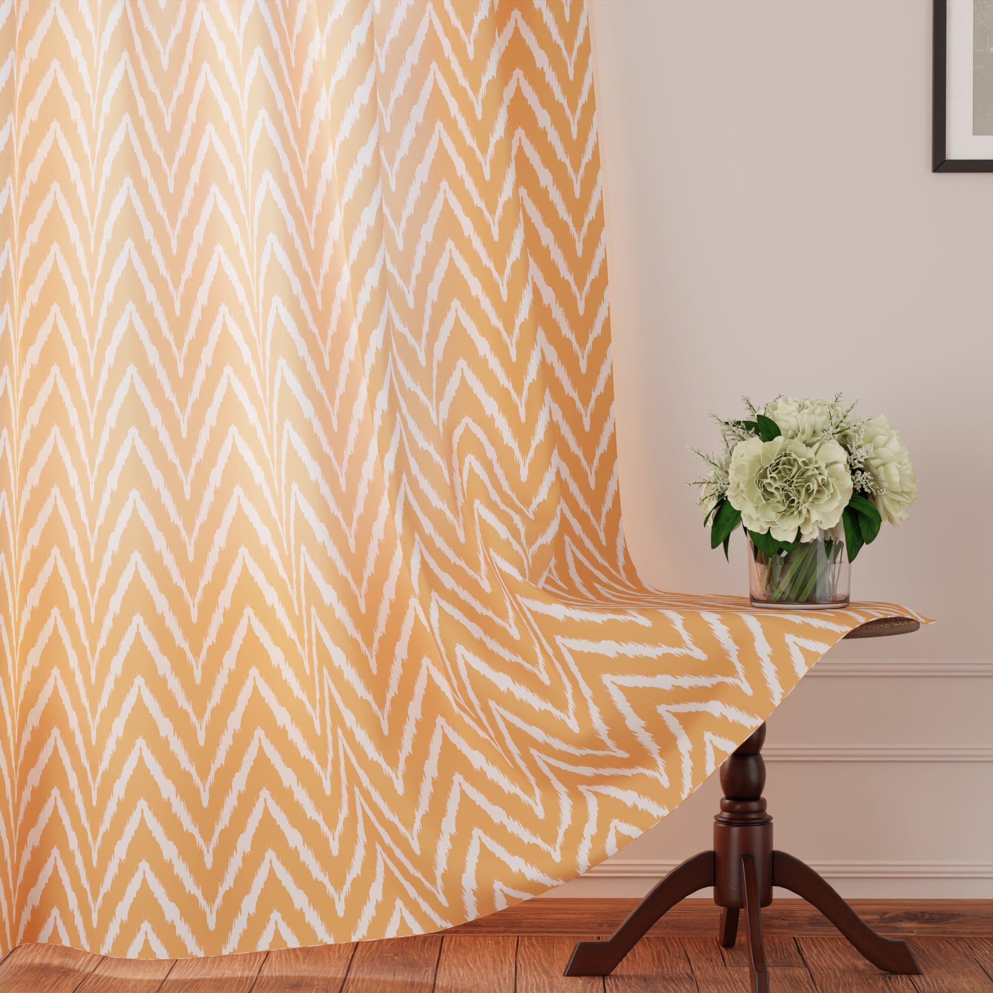 Micro Fire Orange Curtain (Pack of 2)