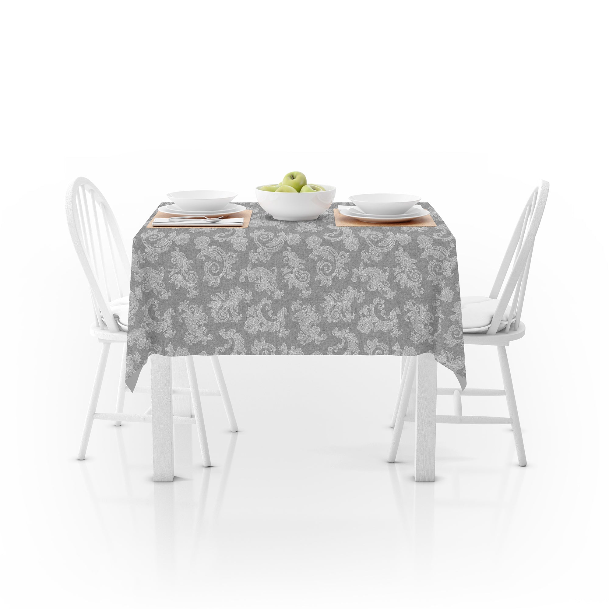 Cotton Grey Table Cloth (Pack of 1)