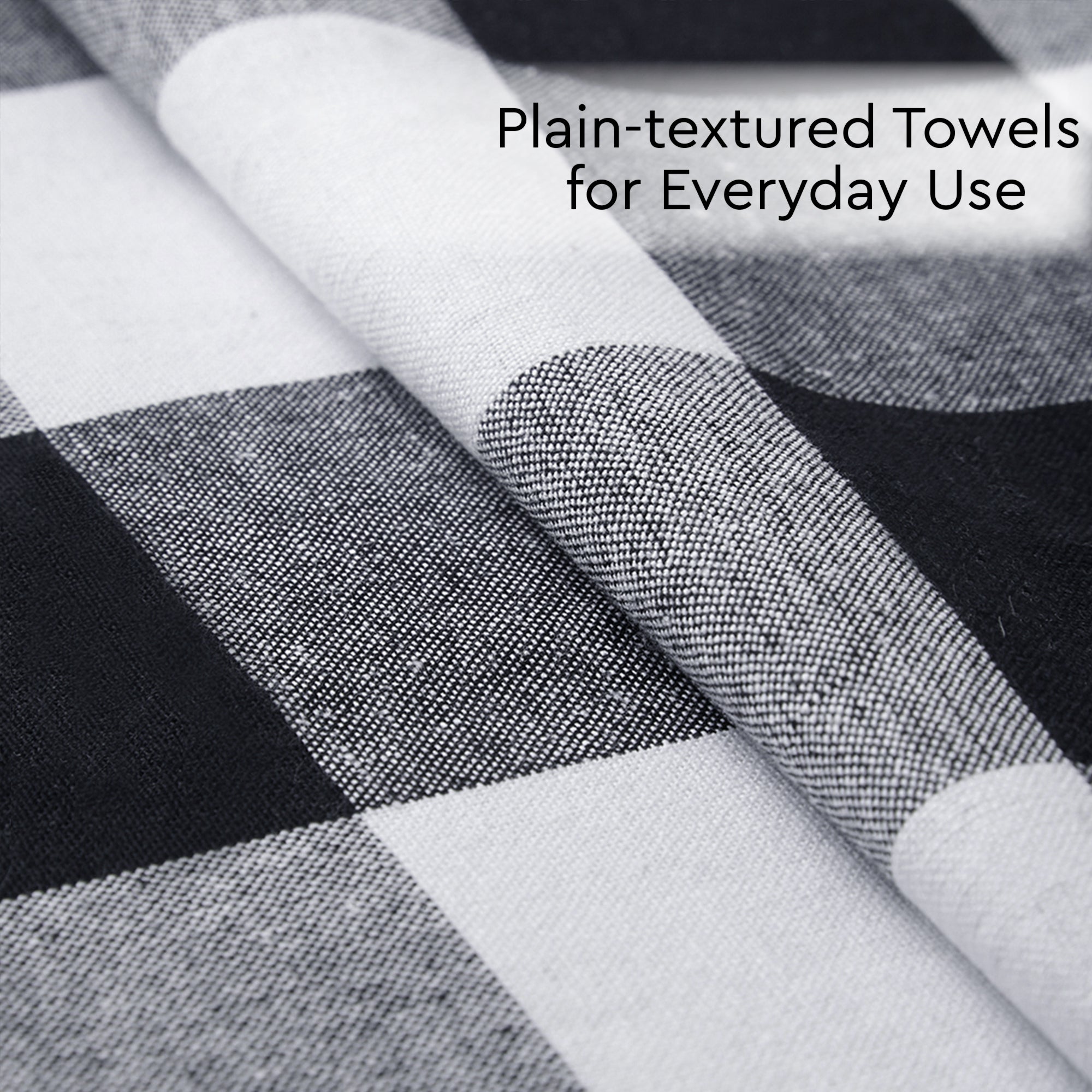 Cotton Buffalo Black Checks Kitchen Towel (Pack of 4)