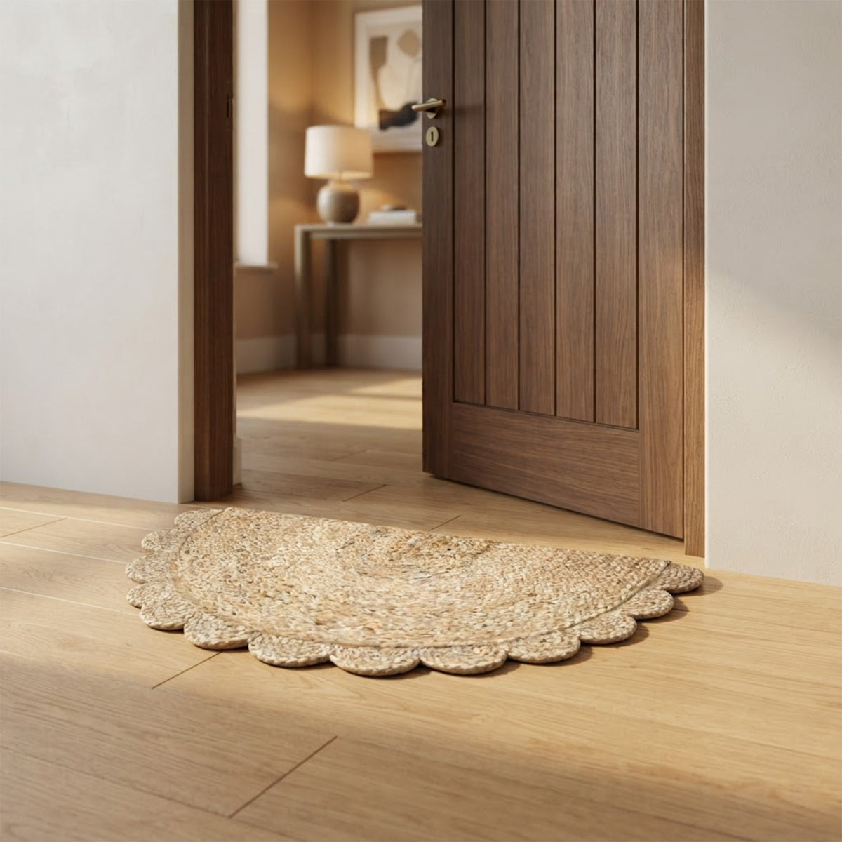 Jute Half Round Natural Door Mat (Pack of 1)