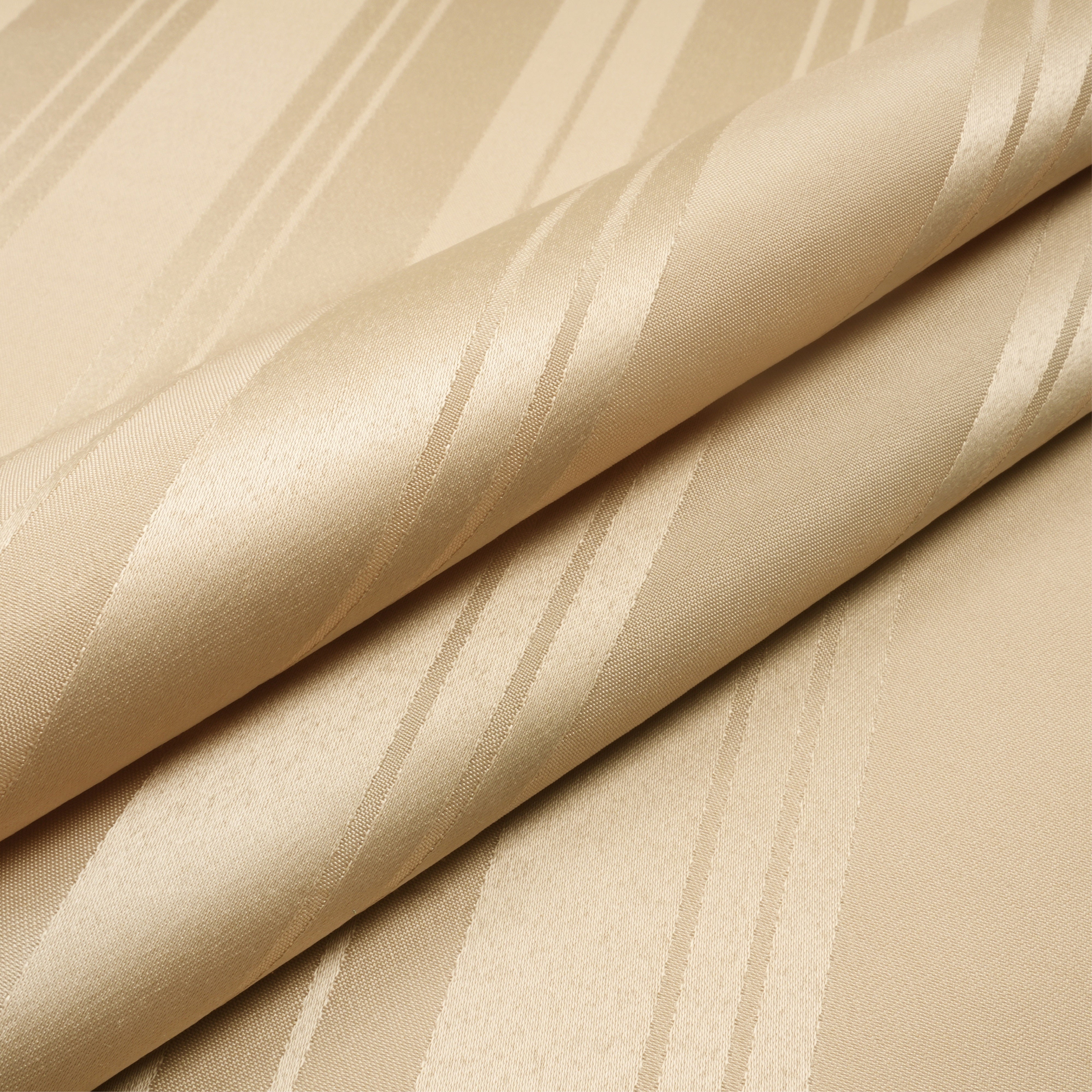 Polyester Stripe Beige Shower Curtain (Pack of 1)