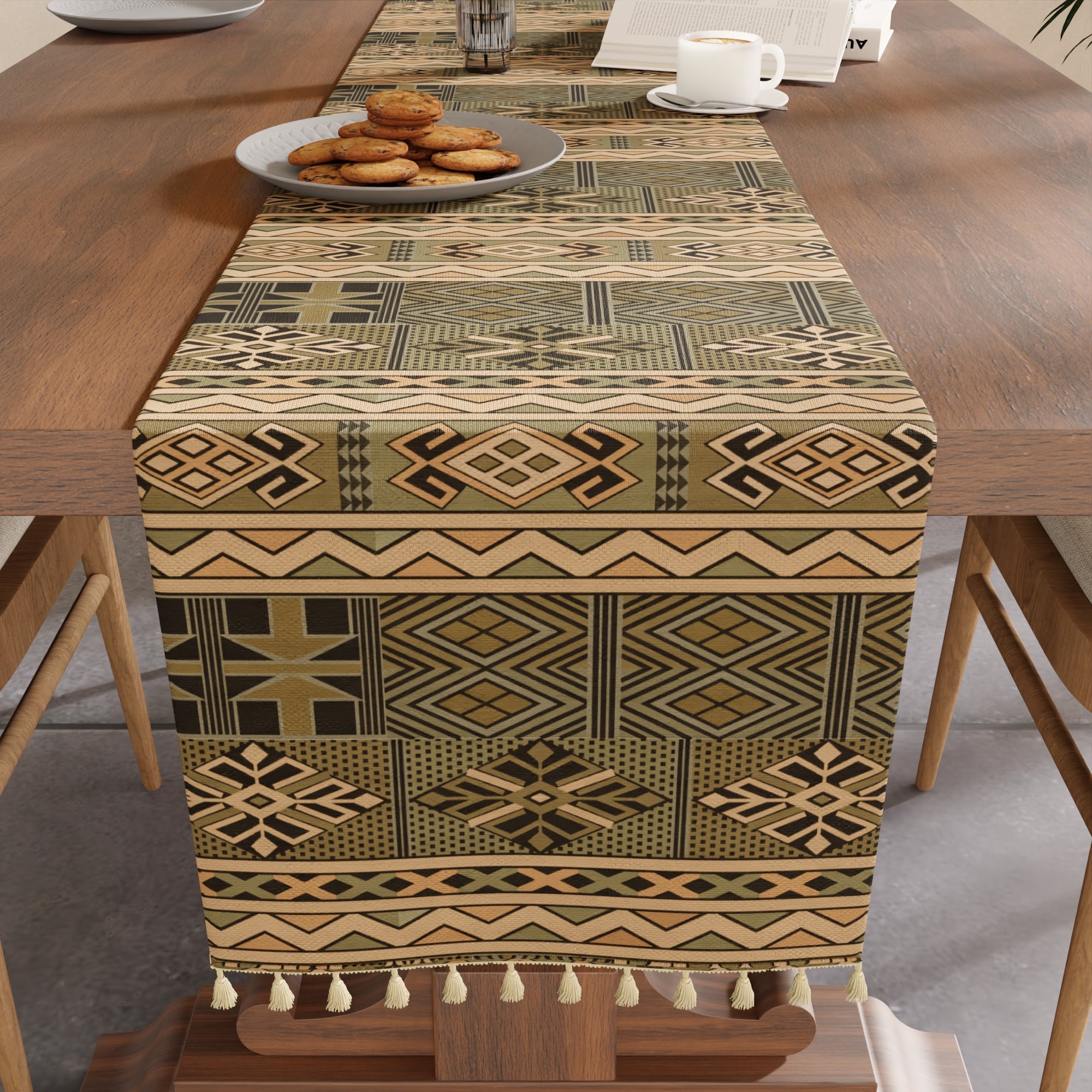 Cotton Canvas African Table Runner