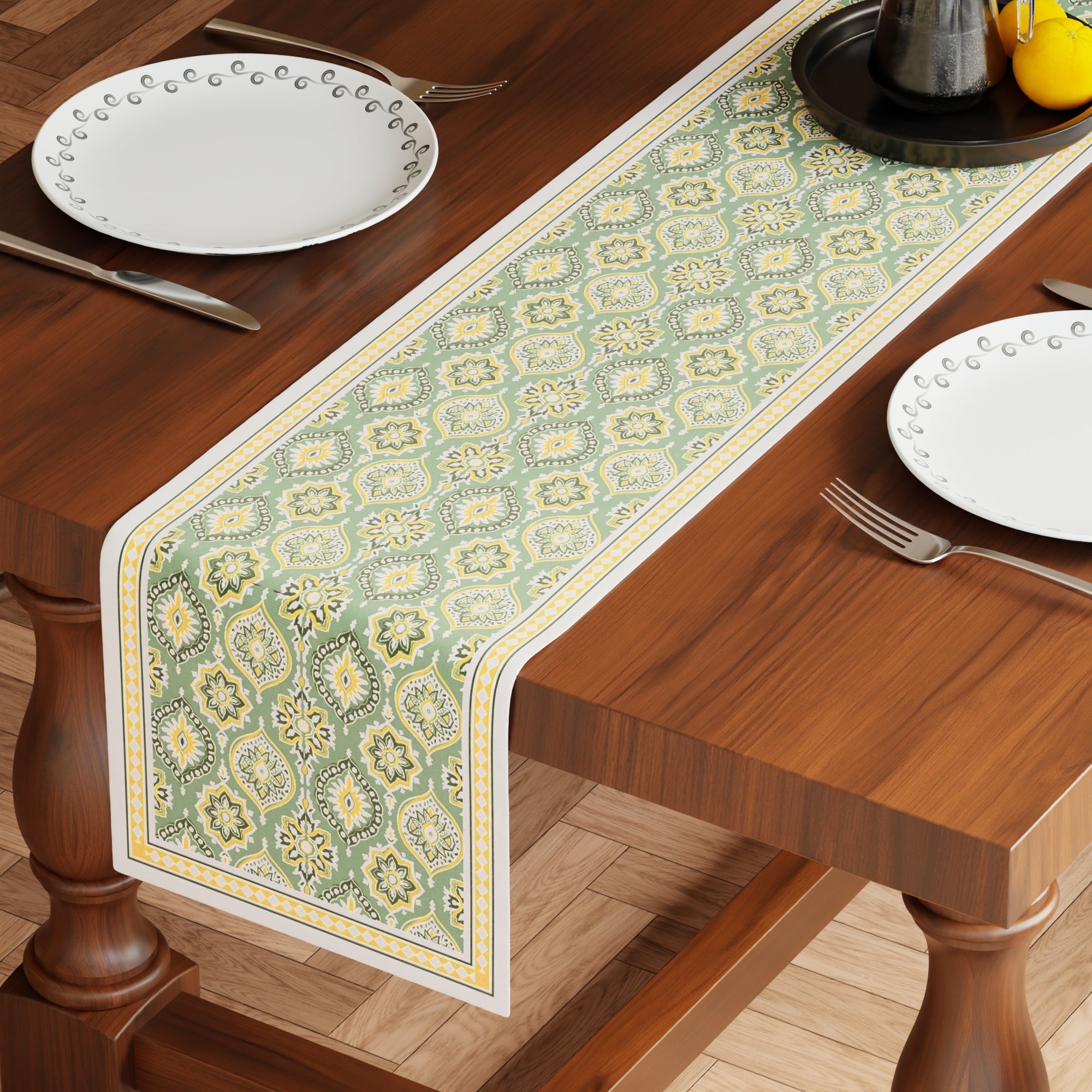 Cotton Sage-03 Table Runner (Pack of 1)
