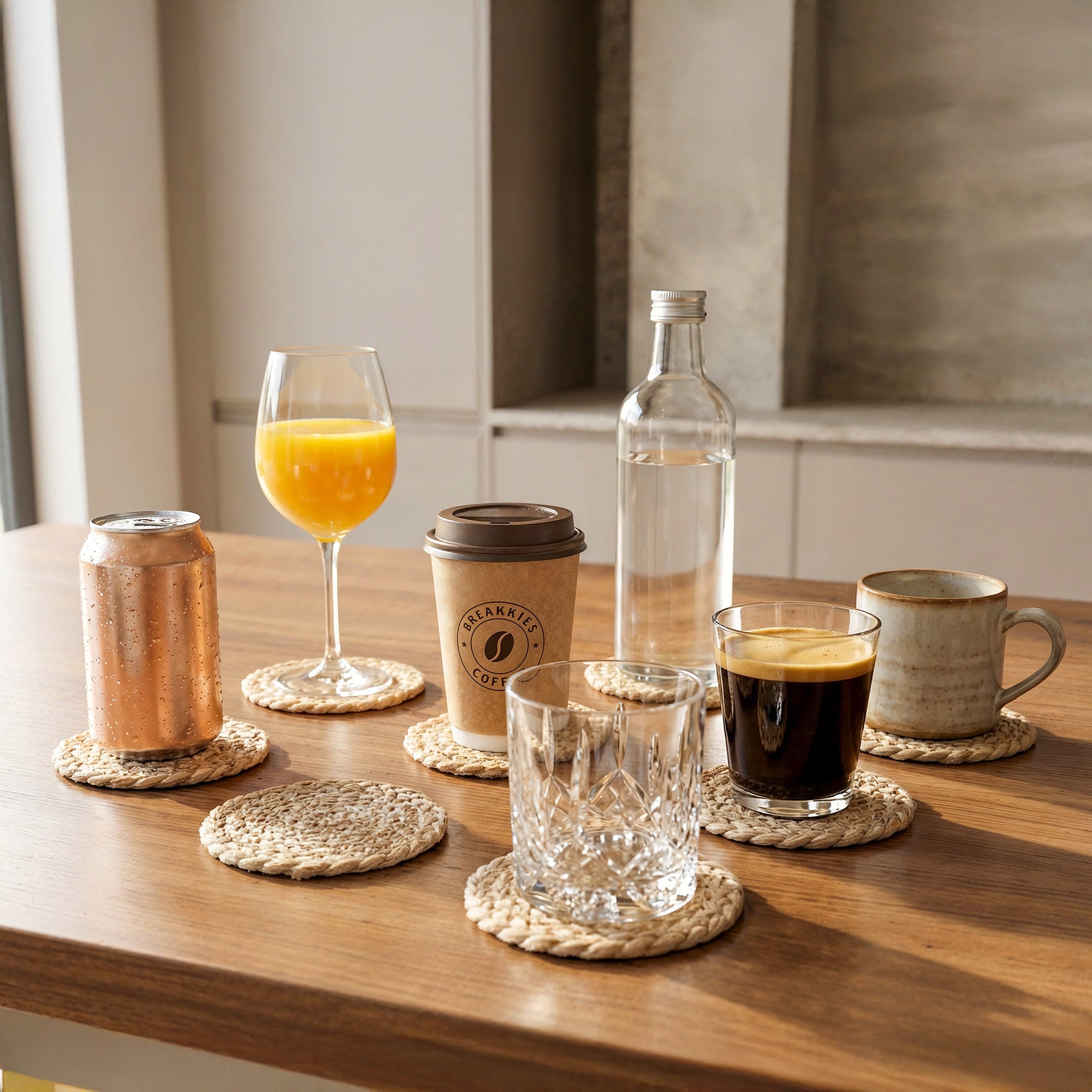 Jute Natural Bleach Coaster (Pack of 6)