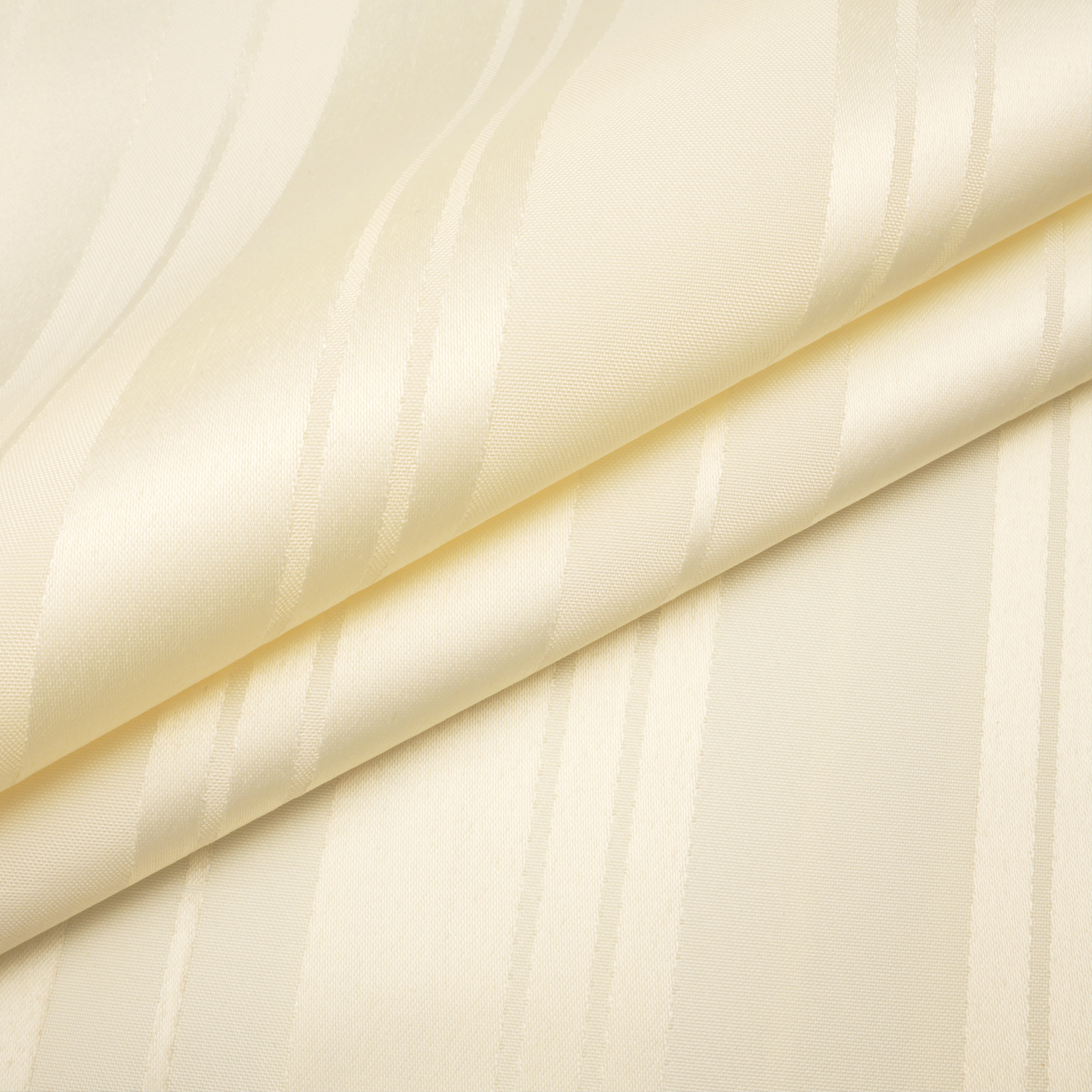 Polyester Stripe Cream Shower Curtain (Pack of 1)