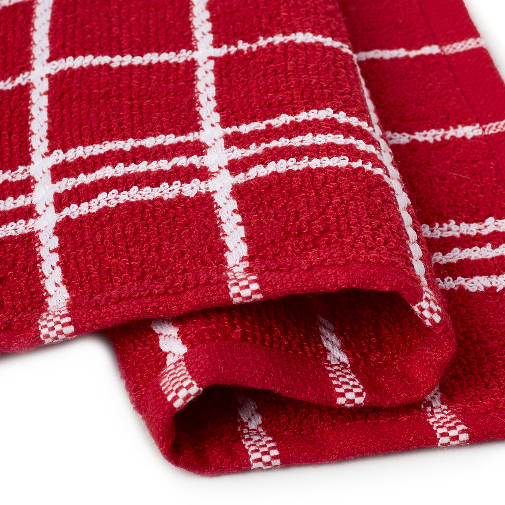 Cotton Terry Red Dish Towel (Pack of 6)