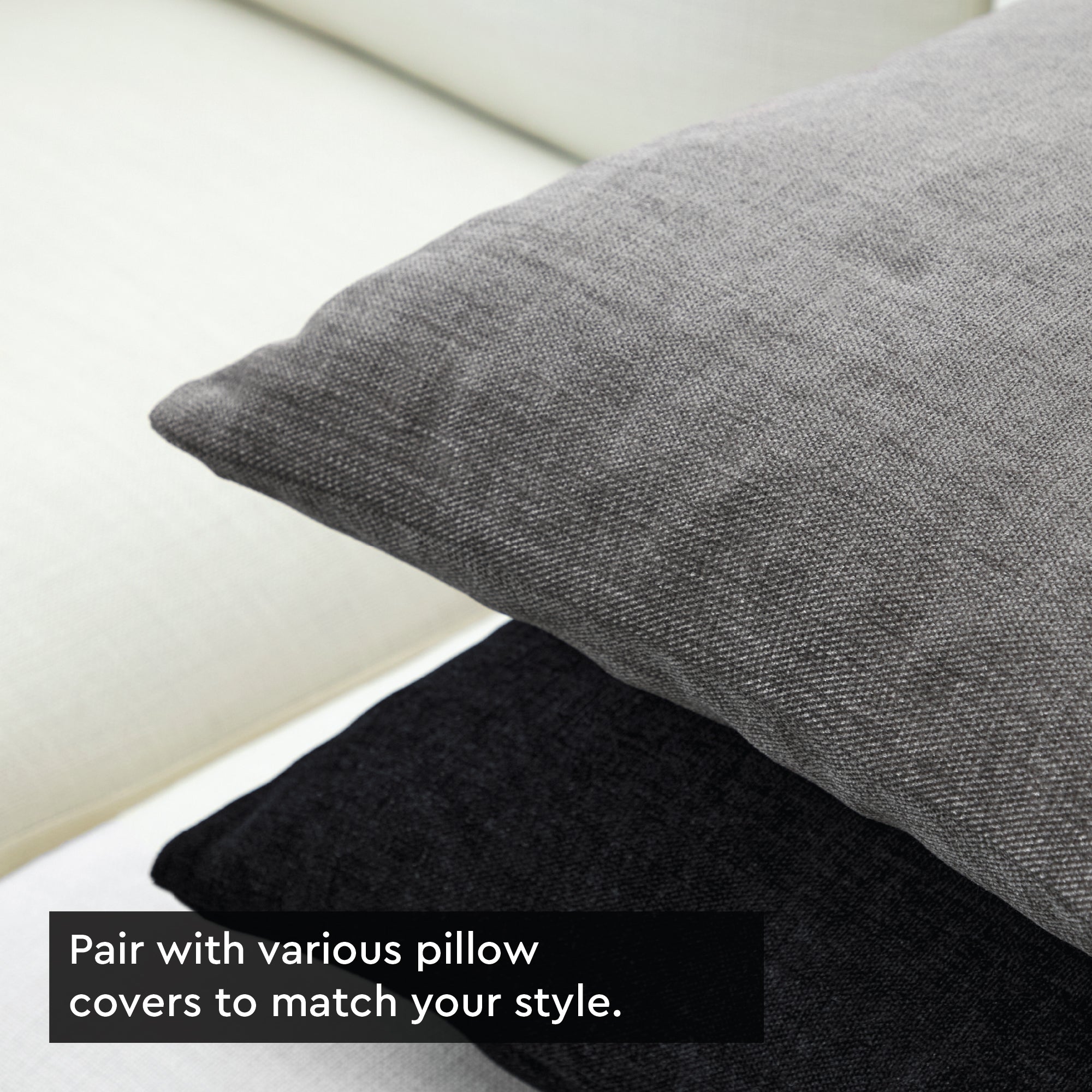 Chenille Black Cushion Cover (Pack of 2)