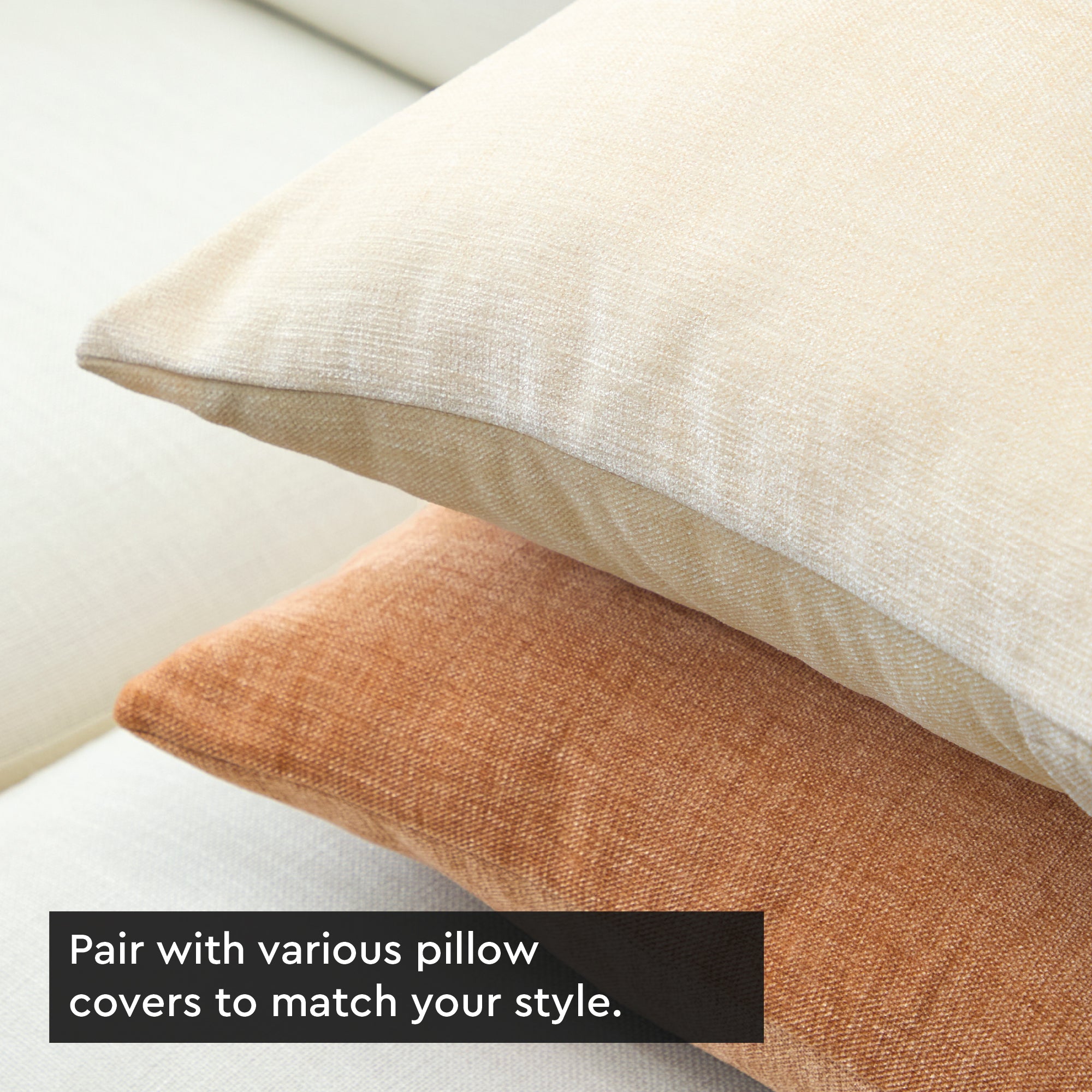 Chenille Peach Cushion Cover (Pack of 2)