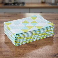 Cotton Triangles Aqua Table Napkin