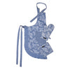 Cotton Floral Blue Apron + Oven Glove + Pot Holder (Pack of 3)